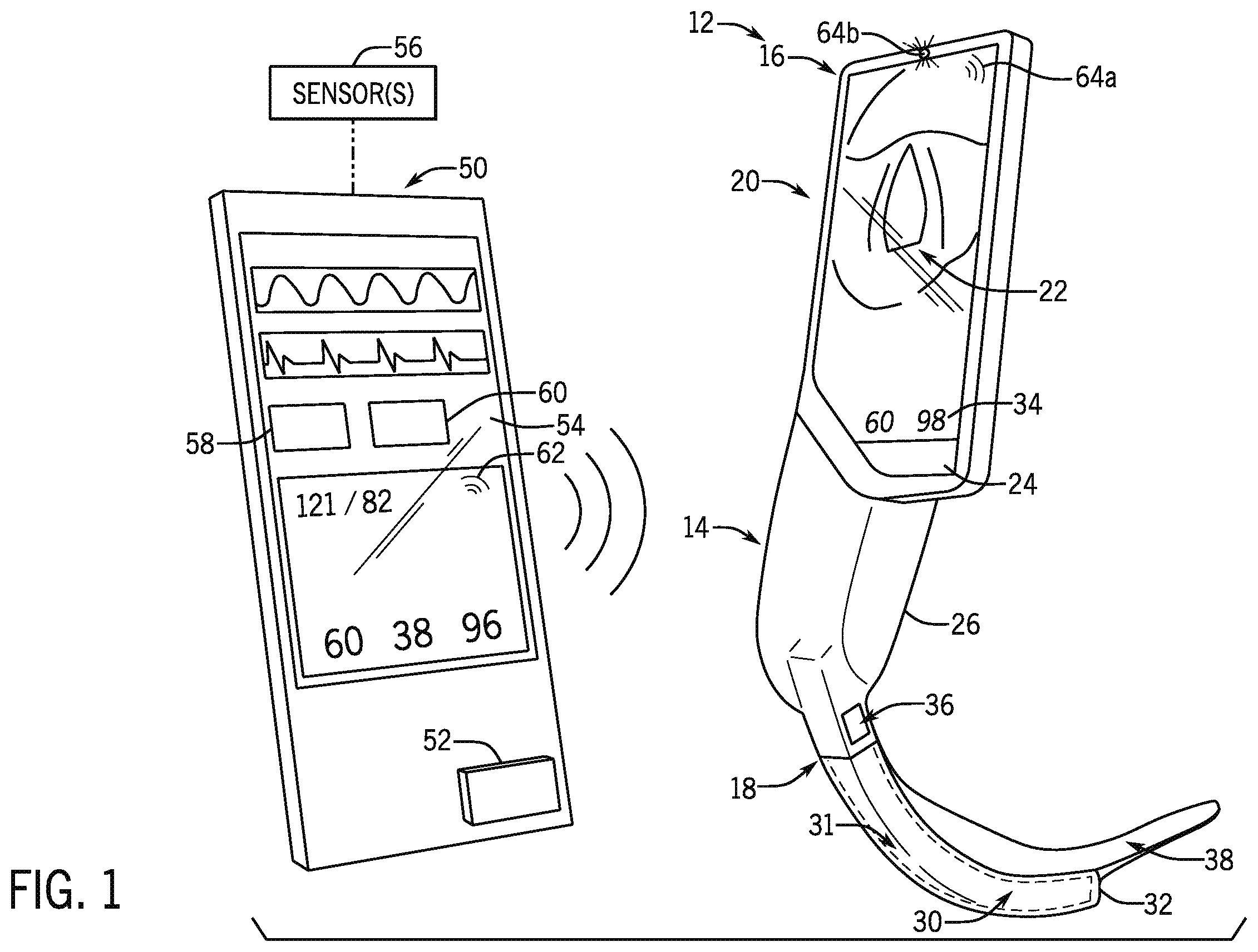 Patent US12599300 — Laryngoscope with physiological parameter indicator — Figure 1