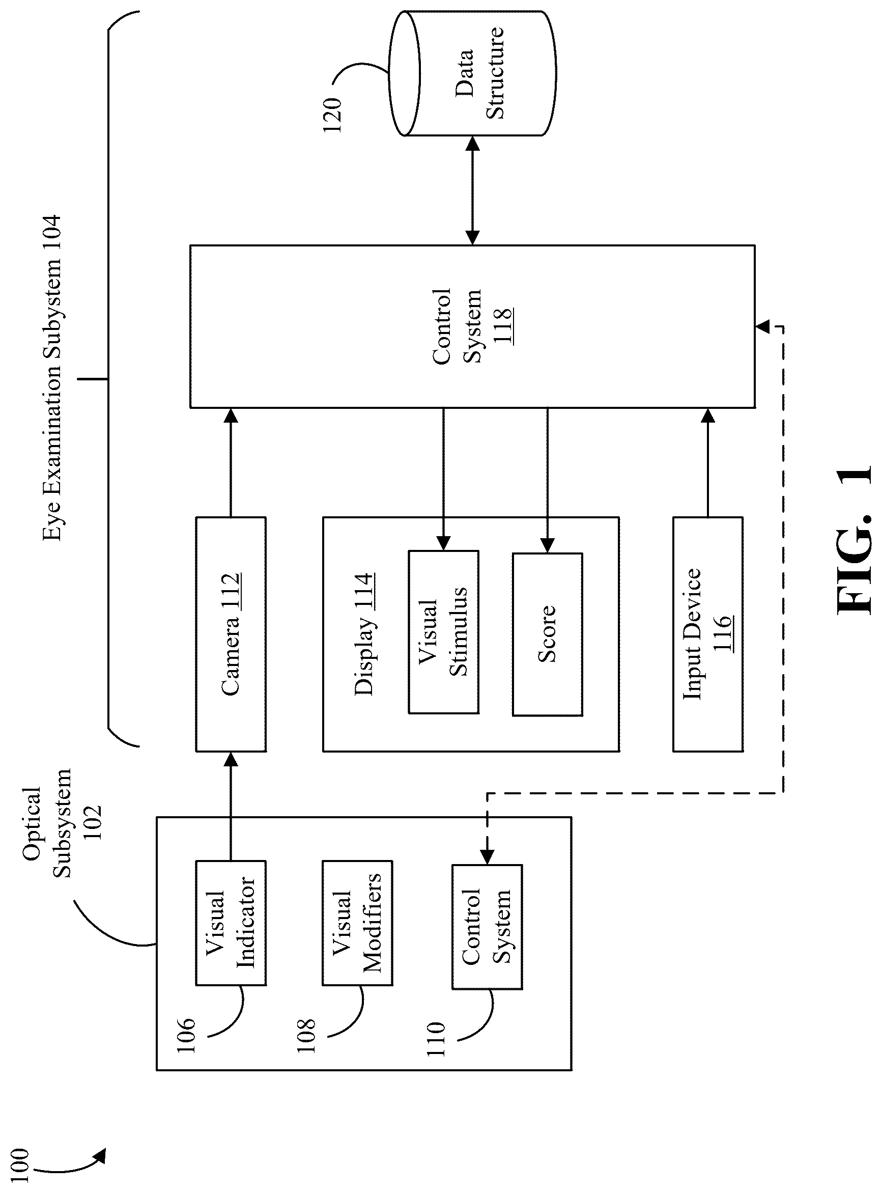 Patent US12599301 Figure 1 – System for conducting eye examinations for visual acuity