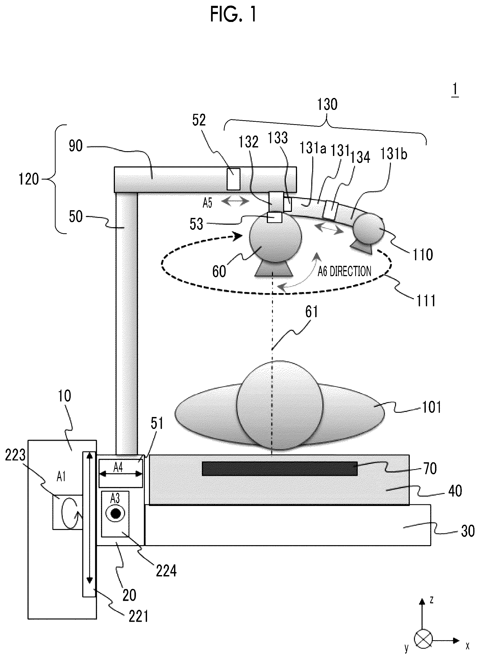 Patent US12599347 — X-ray imaging apparatus and x-ray imaging method — Figure 1