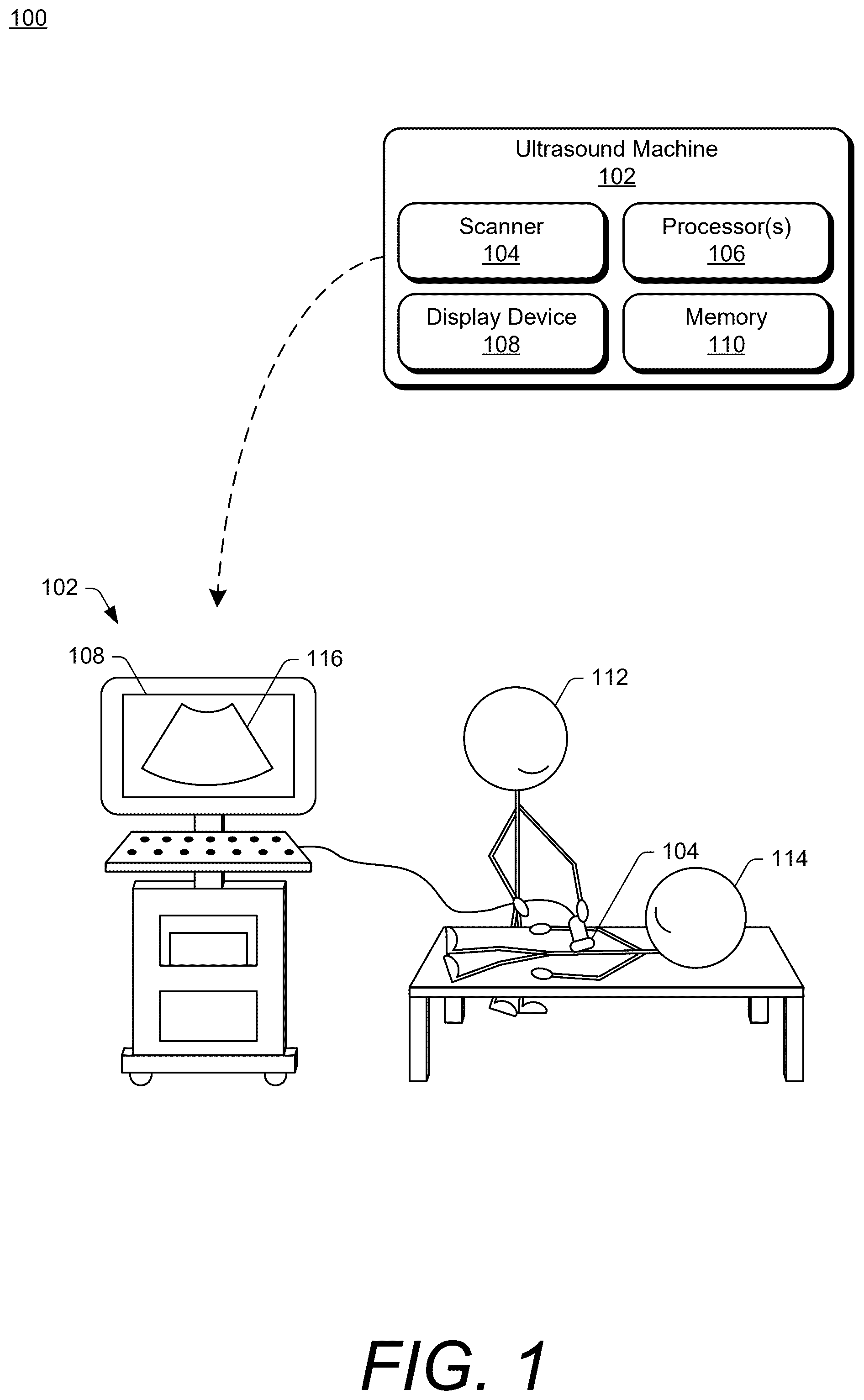 Patent US12599369 Figure 1 – Ultrasound methods and systems for measuring physiological properties
