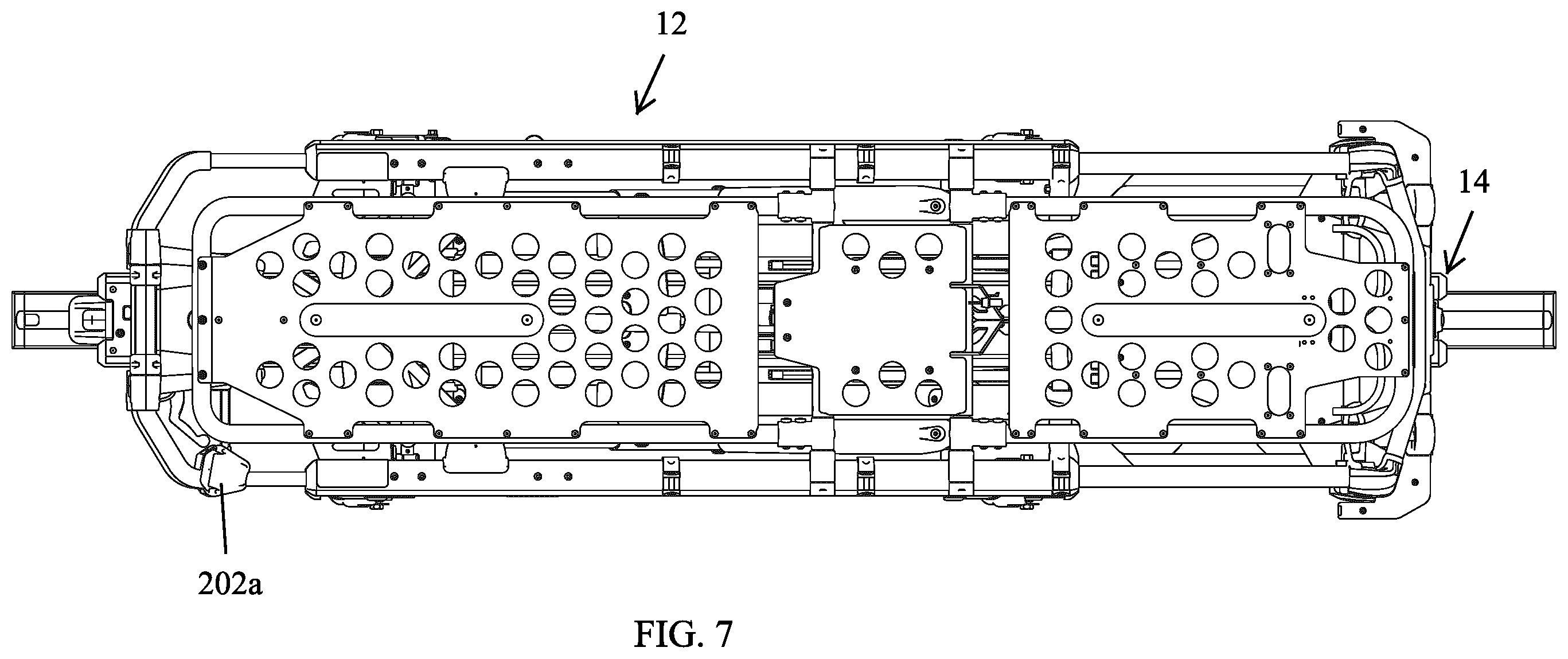 Patent US12599518 Figure 7 – Ambulance cot and loading and unloading system