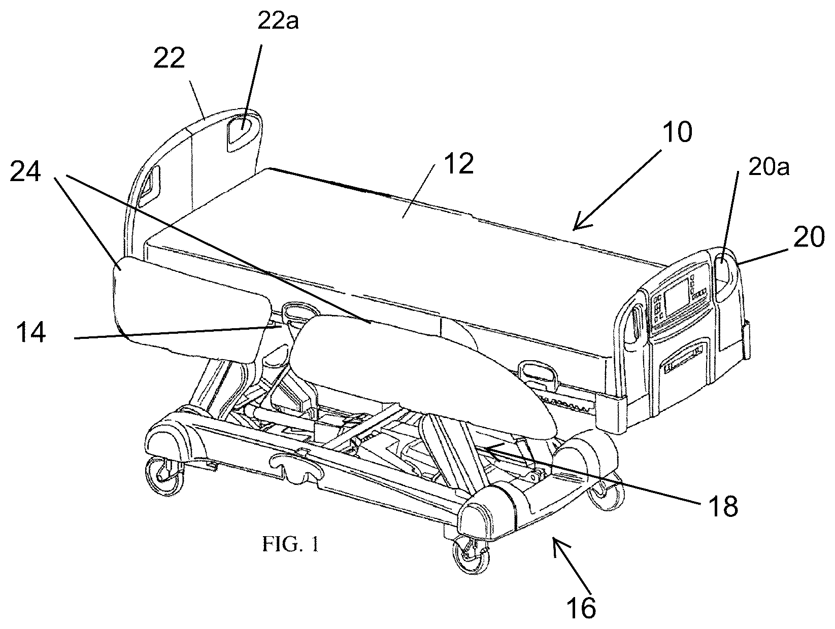 Patent US12599523 — Patient support apparatus with barrier — Figure 1