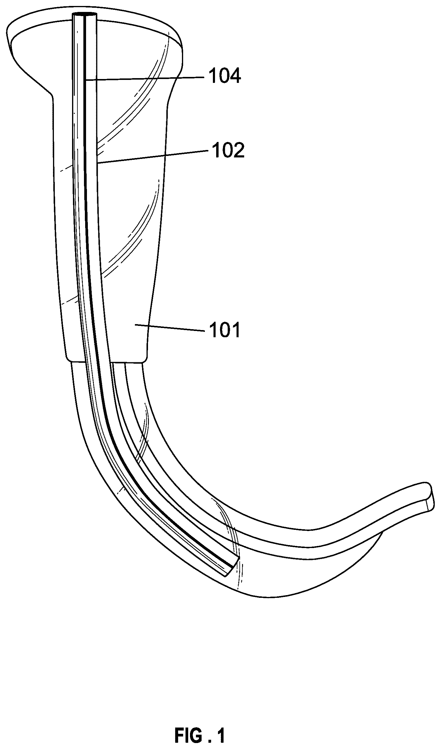 Patent US12599737 — Laryngoscope blade with a channel — Figure 1