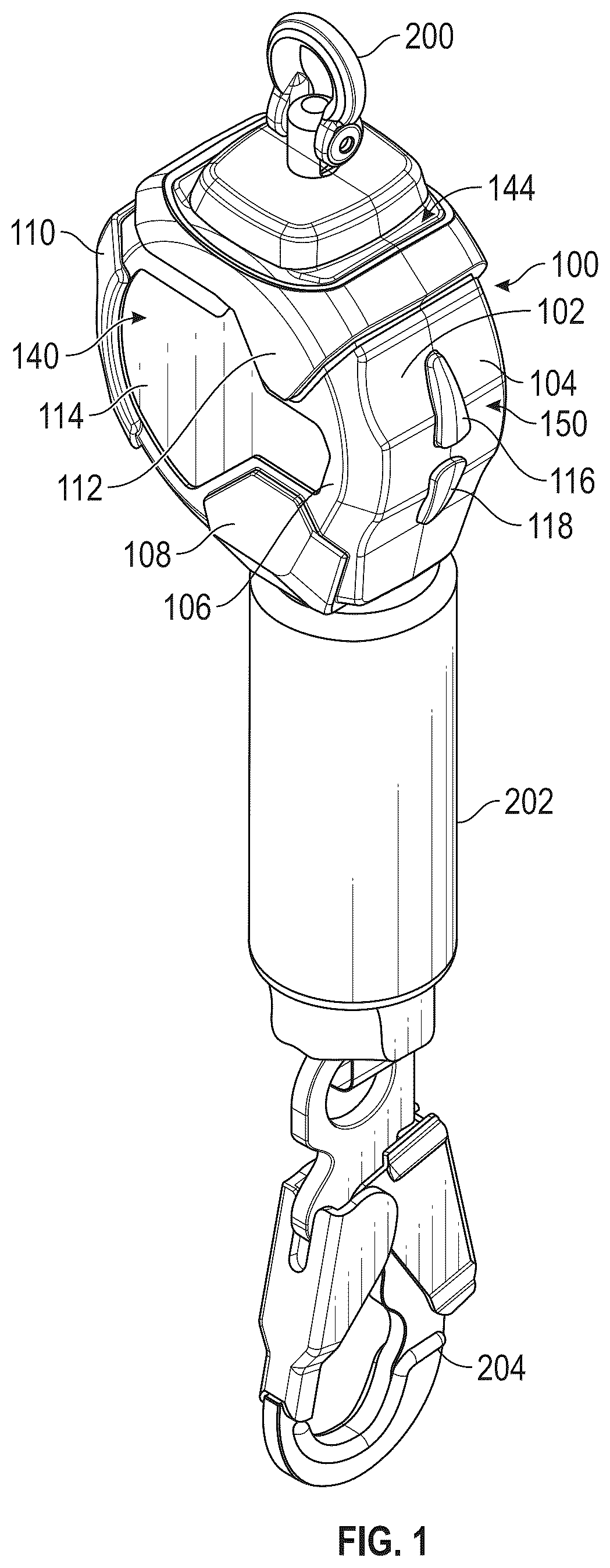 Patent US12599791 — Self-retracting lifeline housing — Figure 1