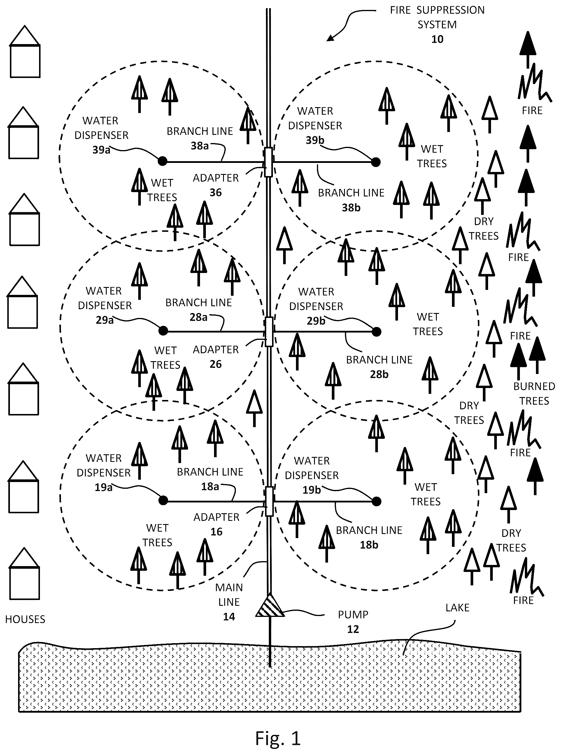 Patent US12599792 — Fire suppression system and process for deployment — Figure 1