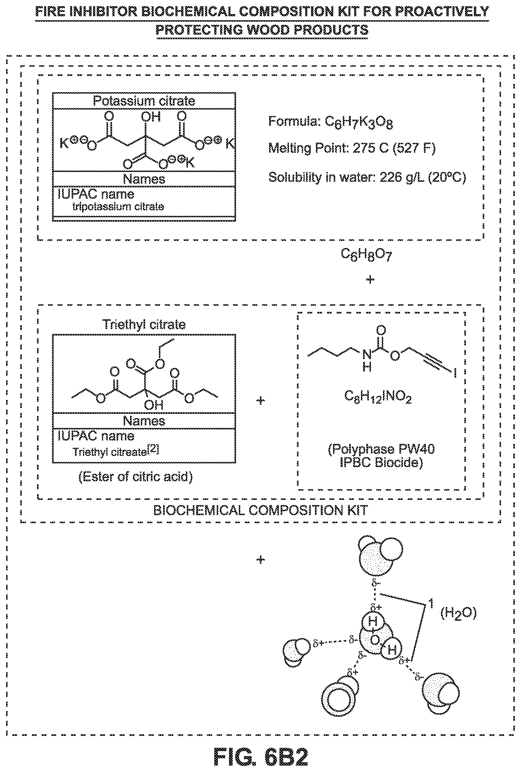 Patent US12599798 Figure 16 – Environmentally-clean fire inhibiting biochemical liquid compositions for forming thin alkali metal salt crystalline coatings on combustible surfaces to be protected against fire