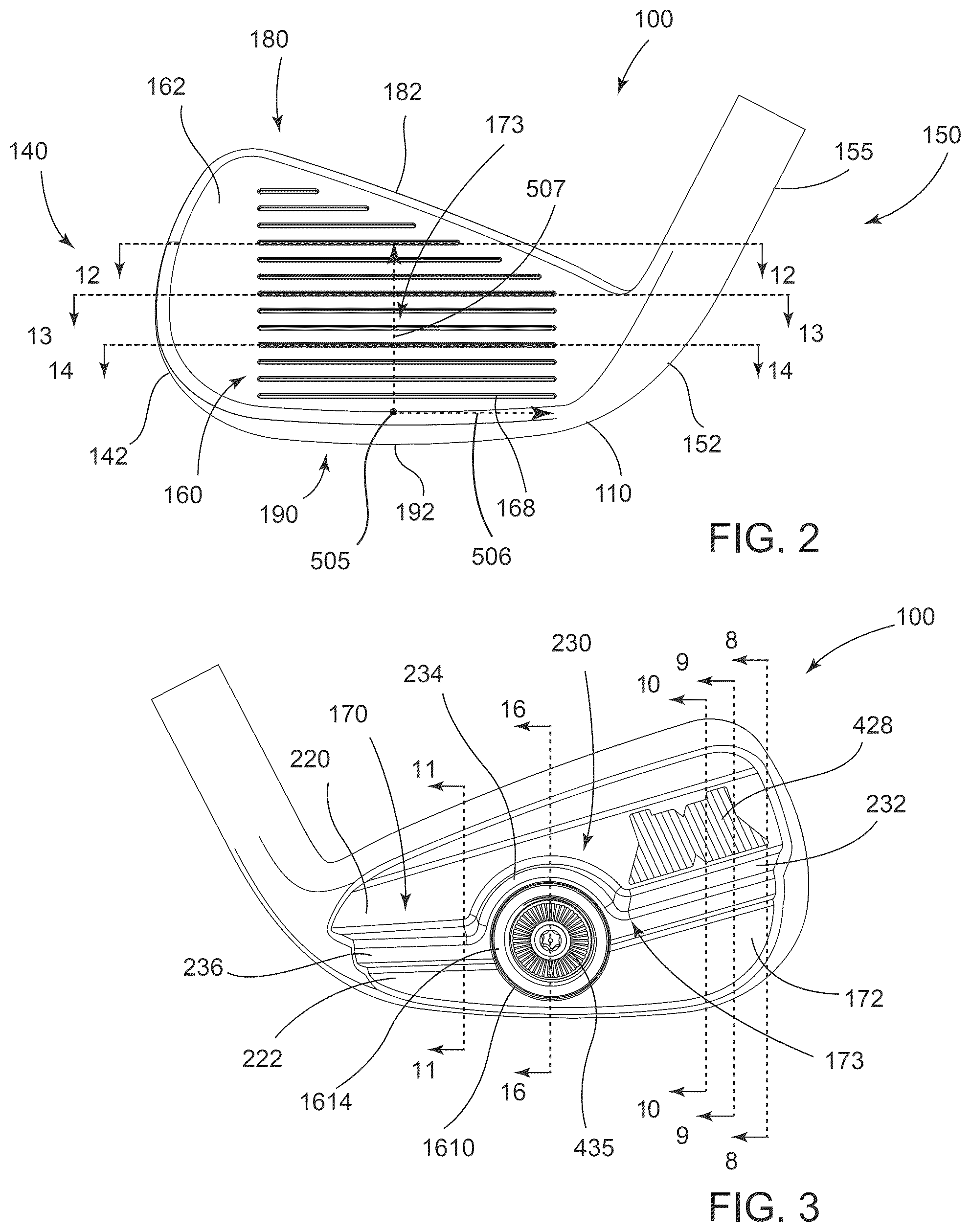 Patent US12599821 Figure 2 – Golf club heads and methods to manufacture golf club heads