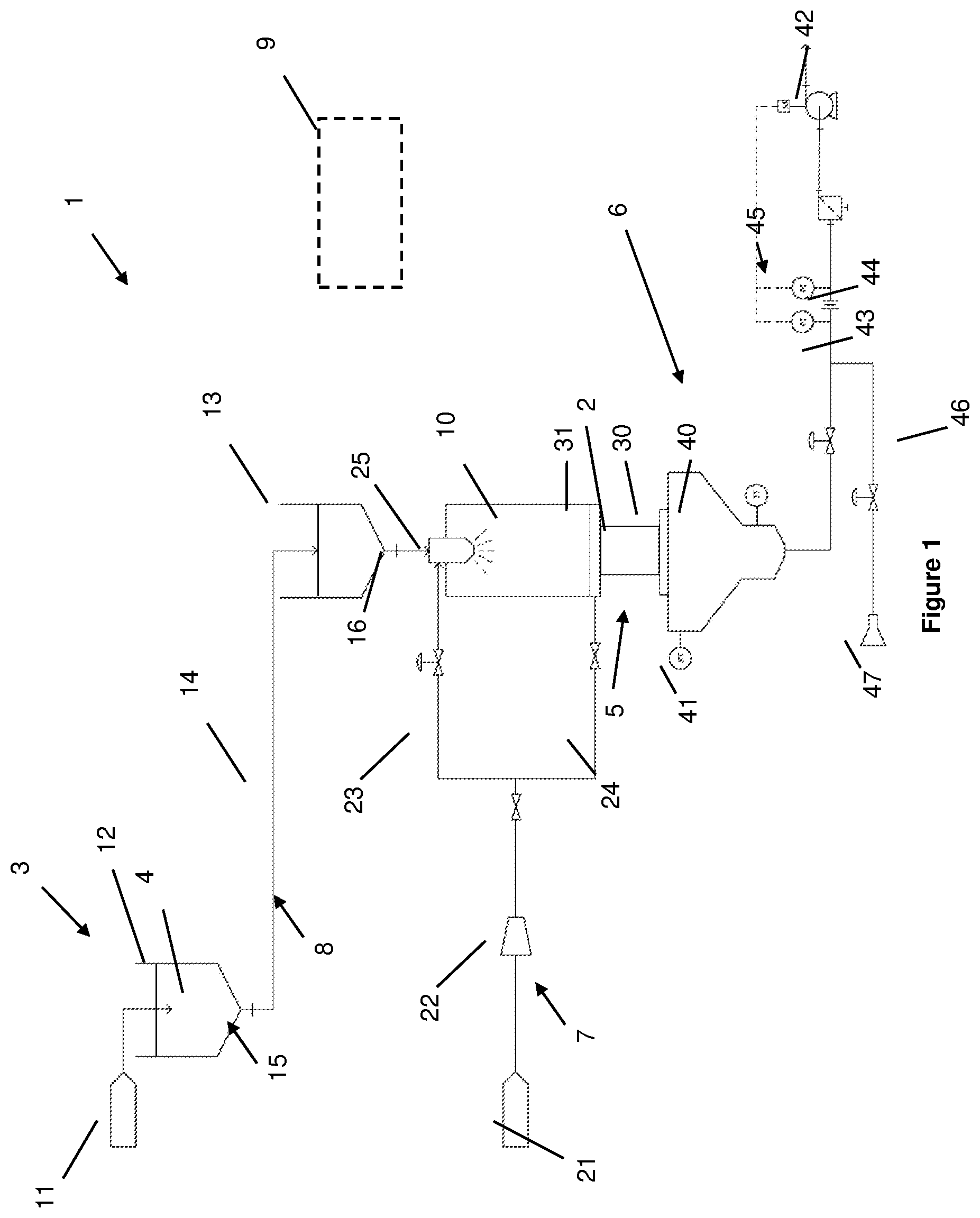 Patent US12599929 — Powder spraying system, powder spraying nozzle and method — Figure 1