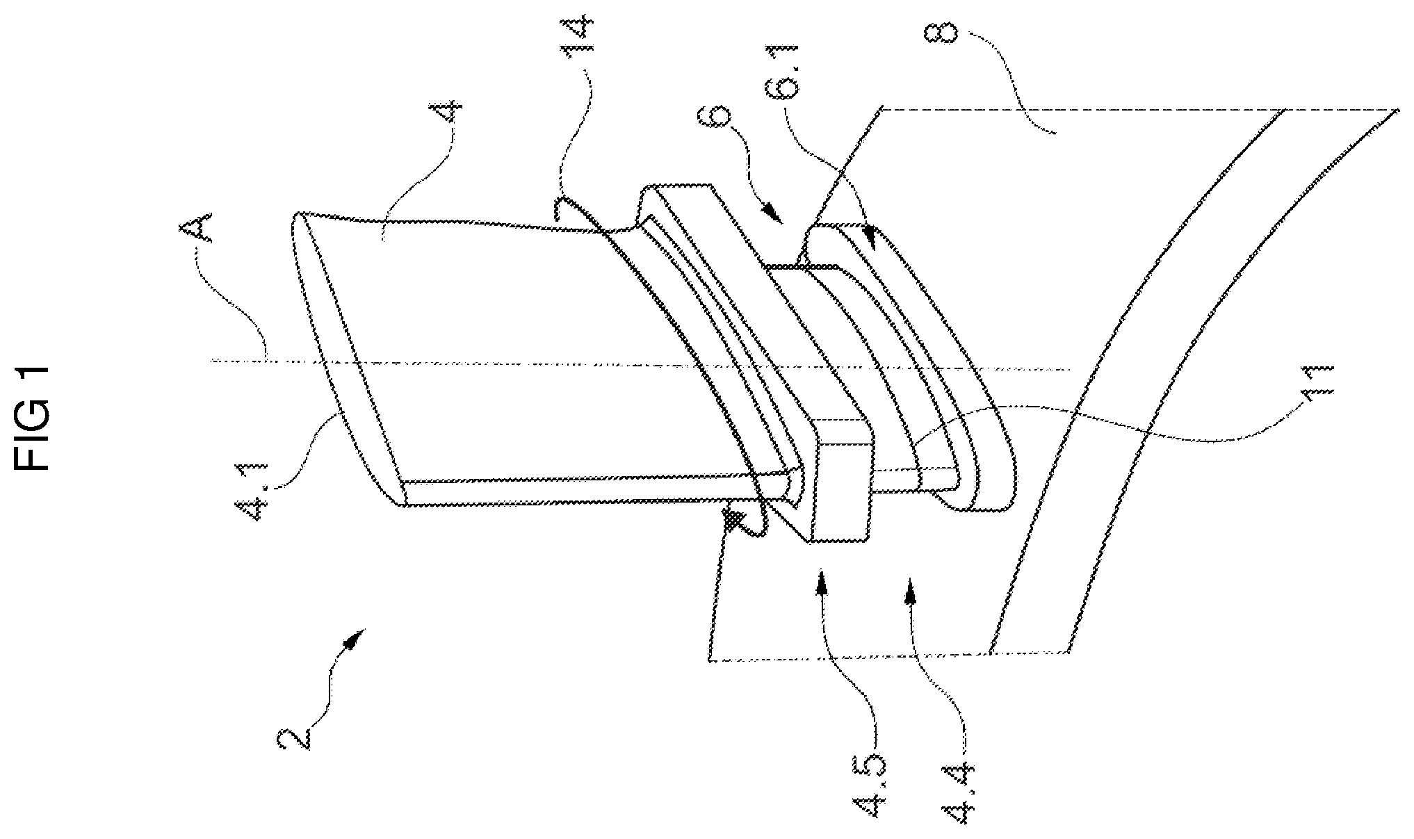 Patent US12599993 — Orbital friction welding method of a blade to a stub on a turbomachine rotor disc — Figure 1
