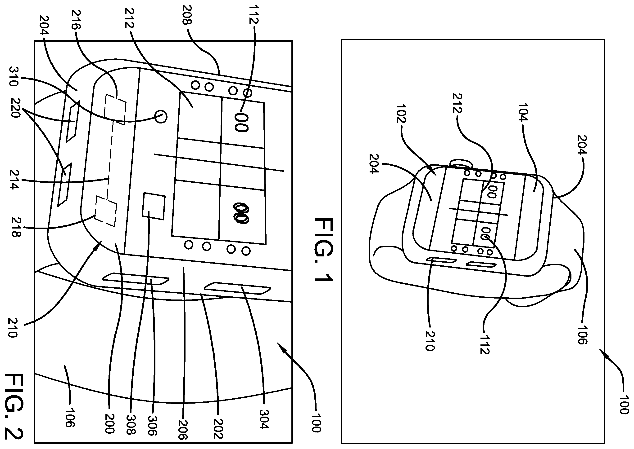 Patent US12602013 Figure 1 – Pickleball score wristwatch device