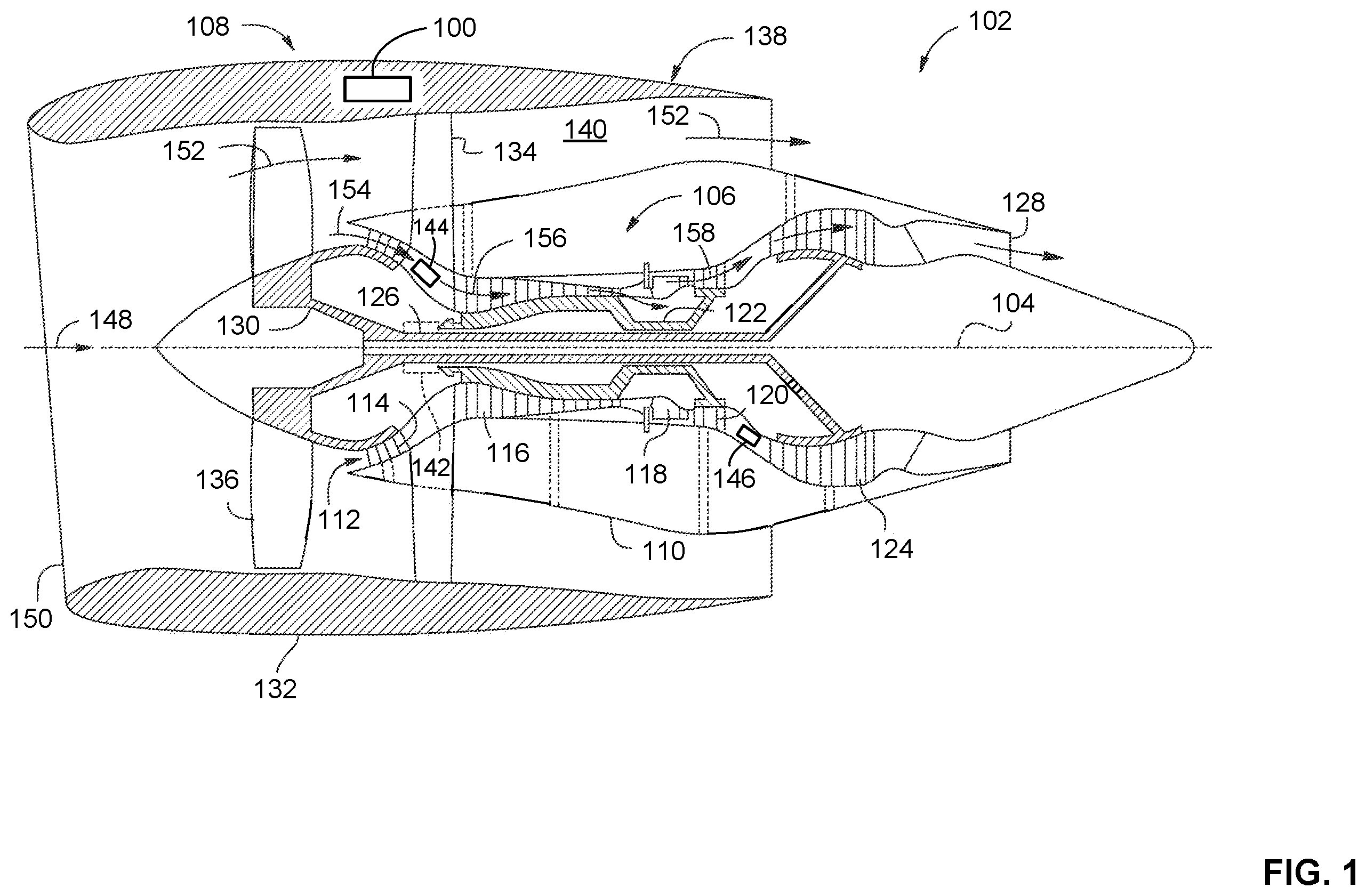 Patent US12602037 — Methods and apparatus to generate a predictive asset health quantifier of a turbine engine — Figure 1