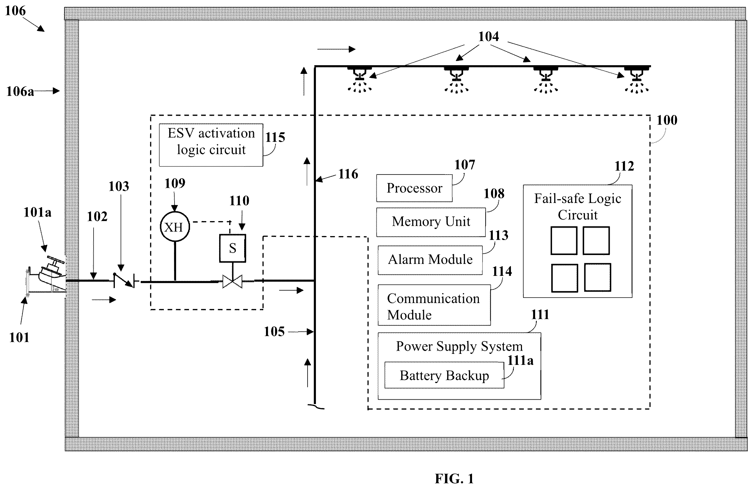 Patent US12602066 — Non-permissive fire connection system — Figure 1