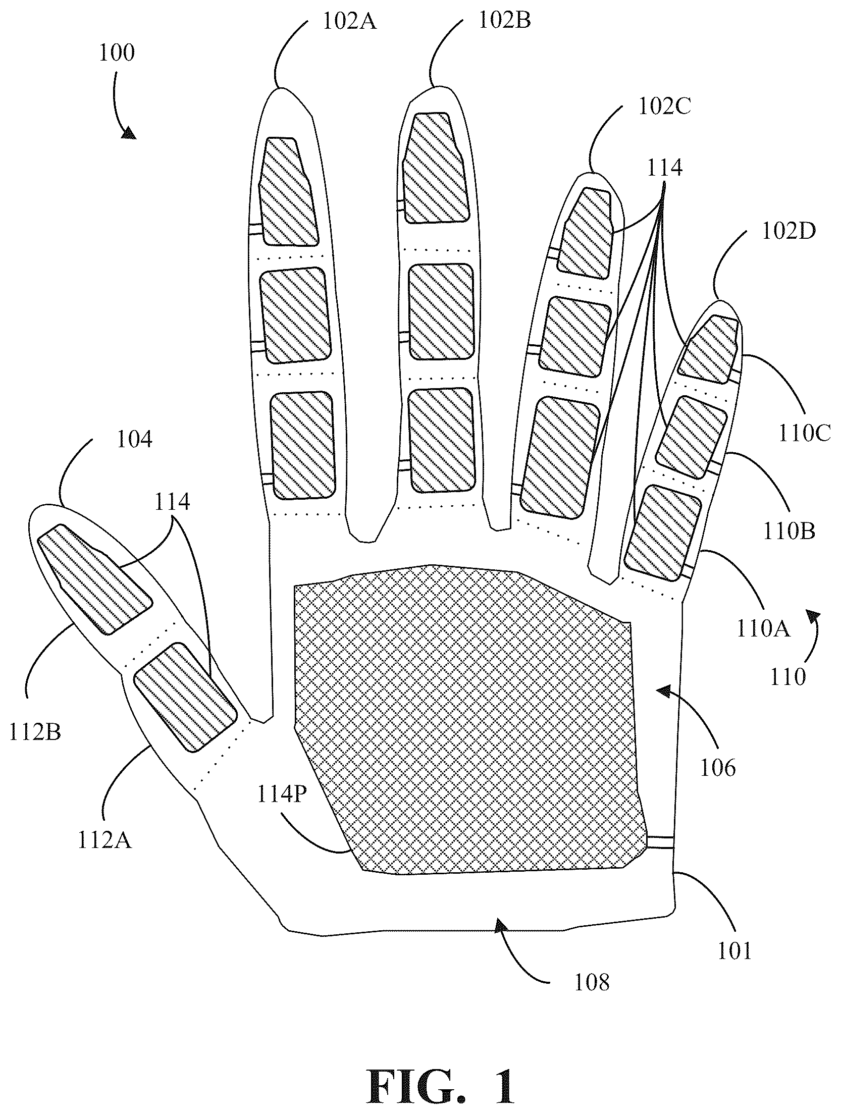 Patent US12602110 — Sensing gloves for performing tasks — Figure 1