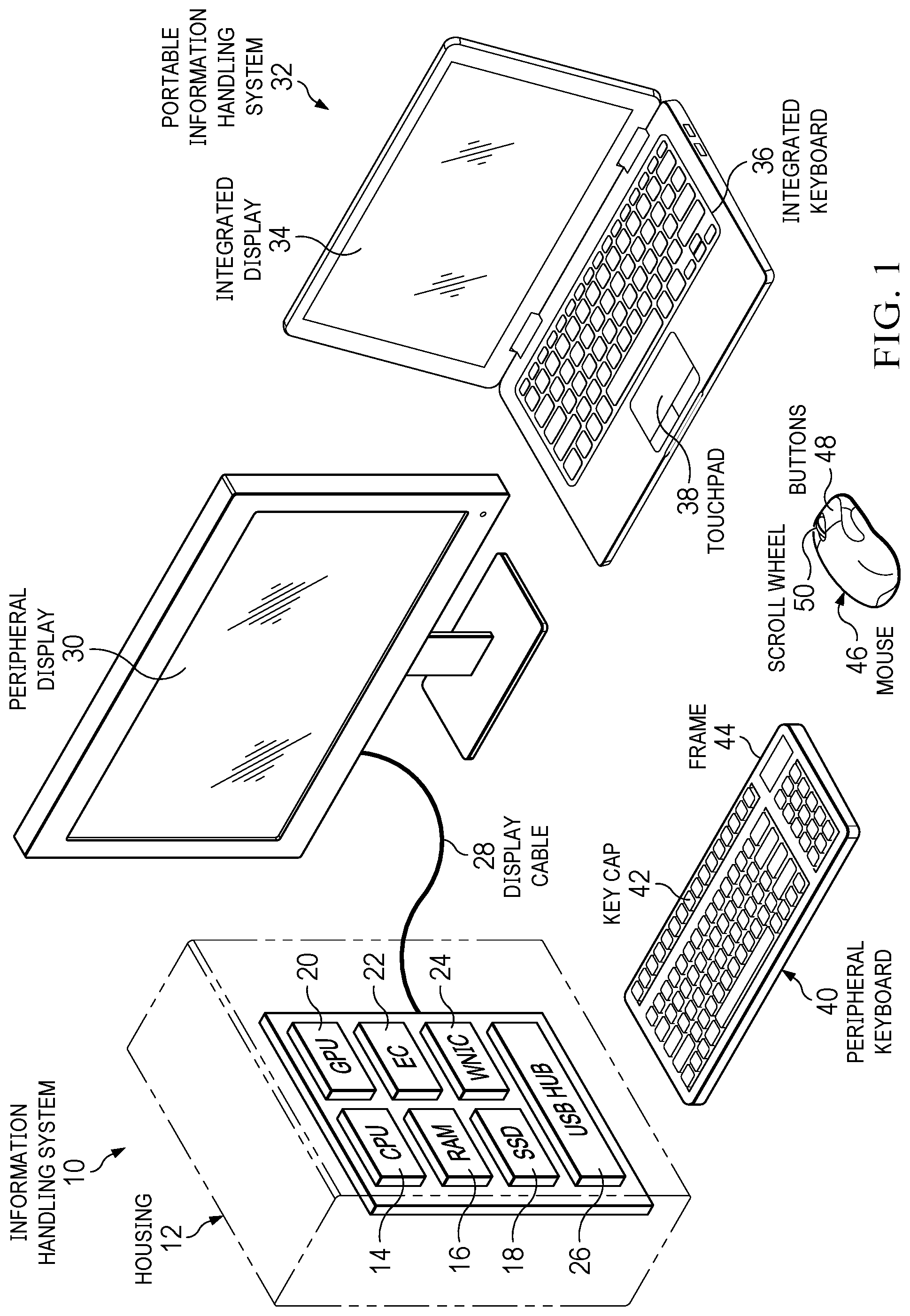 Patent US12602116 — Low acoustic mouse scroll wheel — Figure 1