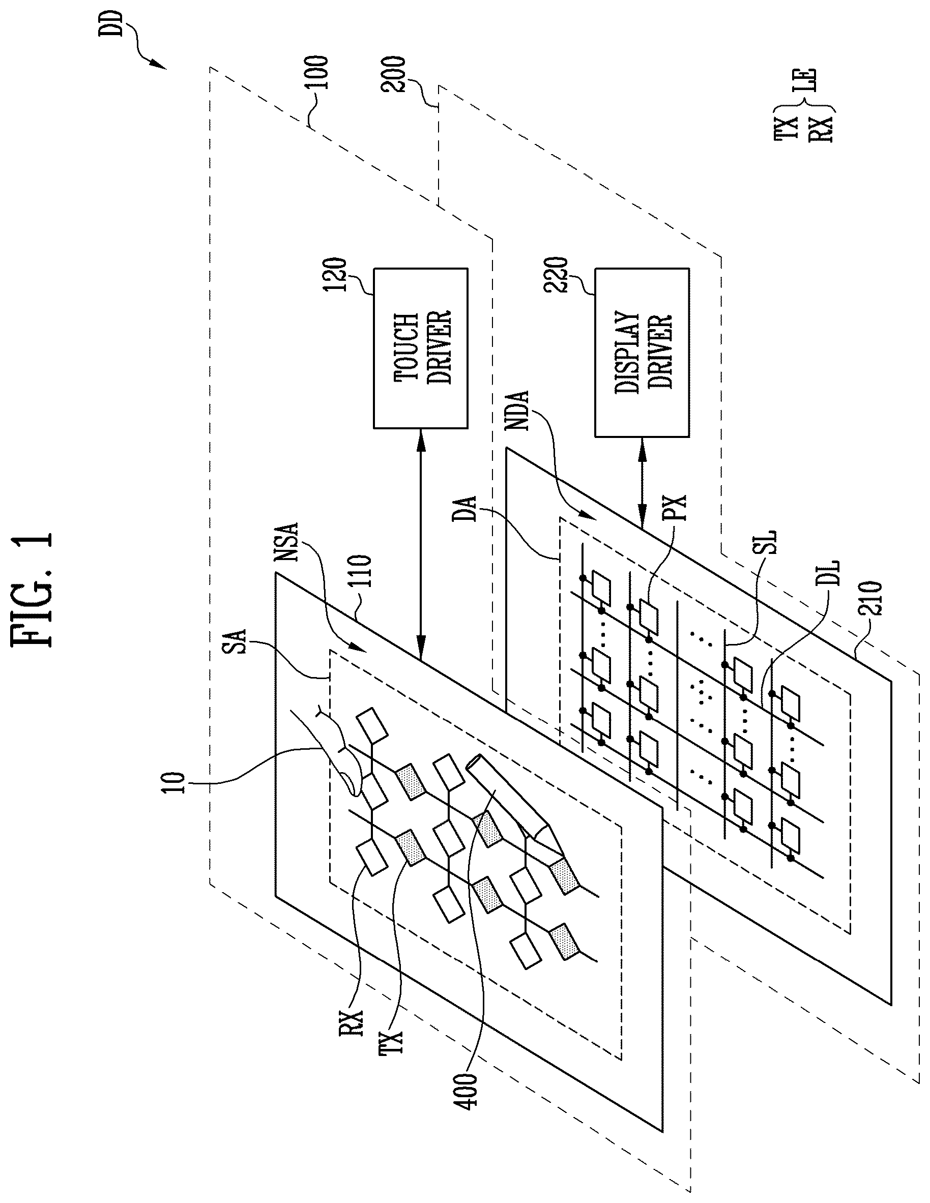 Patent US12602131 — Display device and driving method of the same — Figure 1