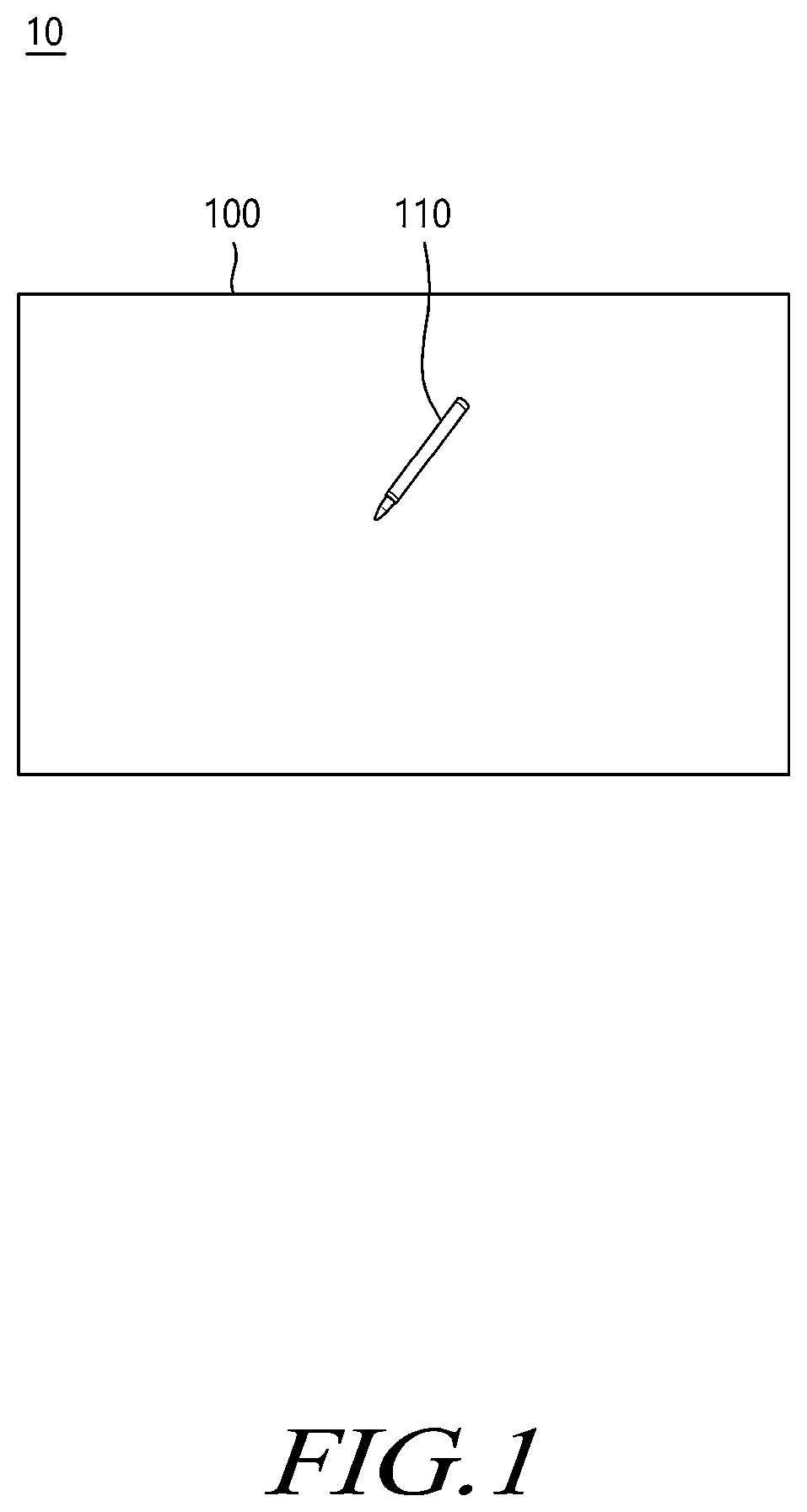 Patent US12602135 — Display device and pen touch system — Figure 1