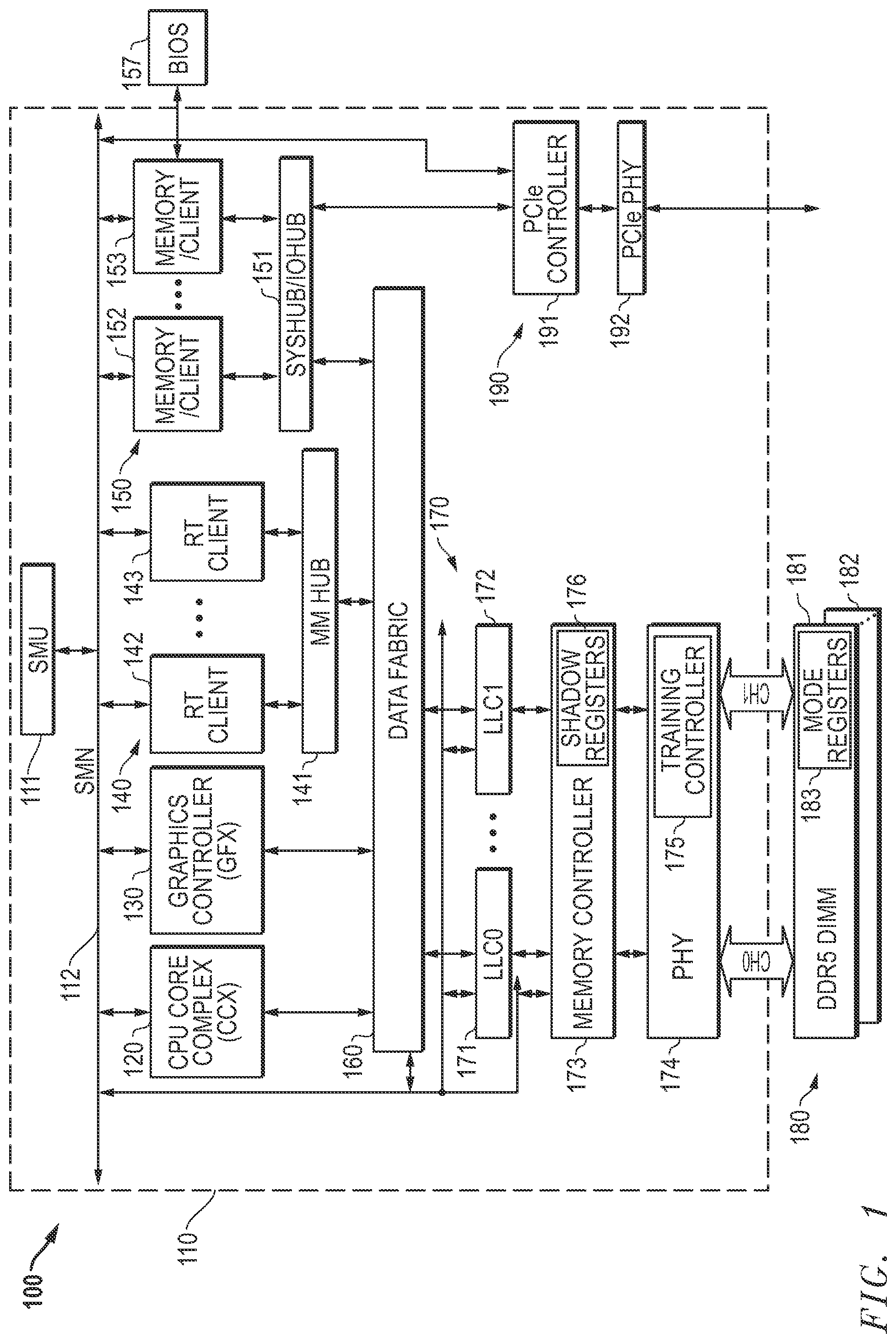 Patent US12602181 — Memory training for power state changes — Figure 1