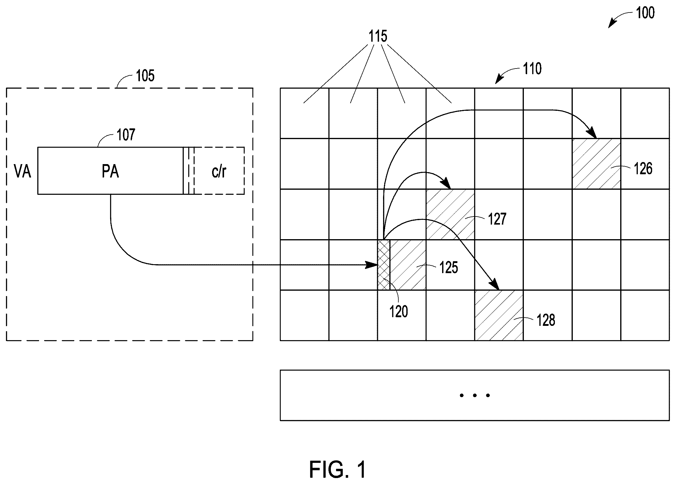 Patent US12602320 — Dynamic page mapping using header to identify compressed data — Figure 1