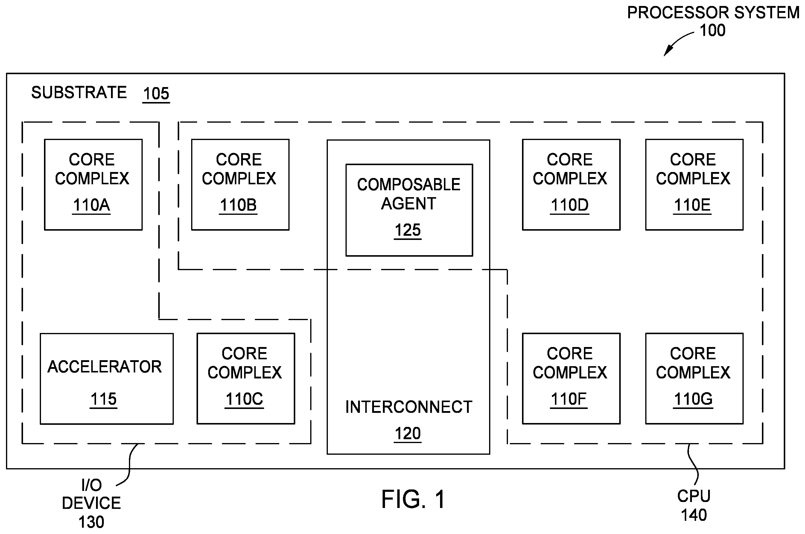 Patent US12602350 — Host endpoint adaptive compute composability — Figure 1