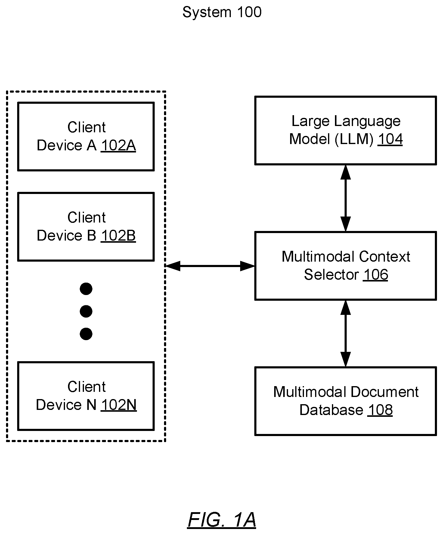 Patent US12602410 Figure 1 – Multimodal context selection for large language model based resolutions addressing technical issues