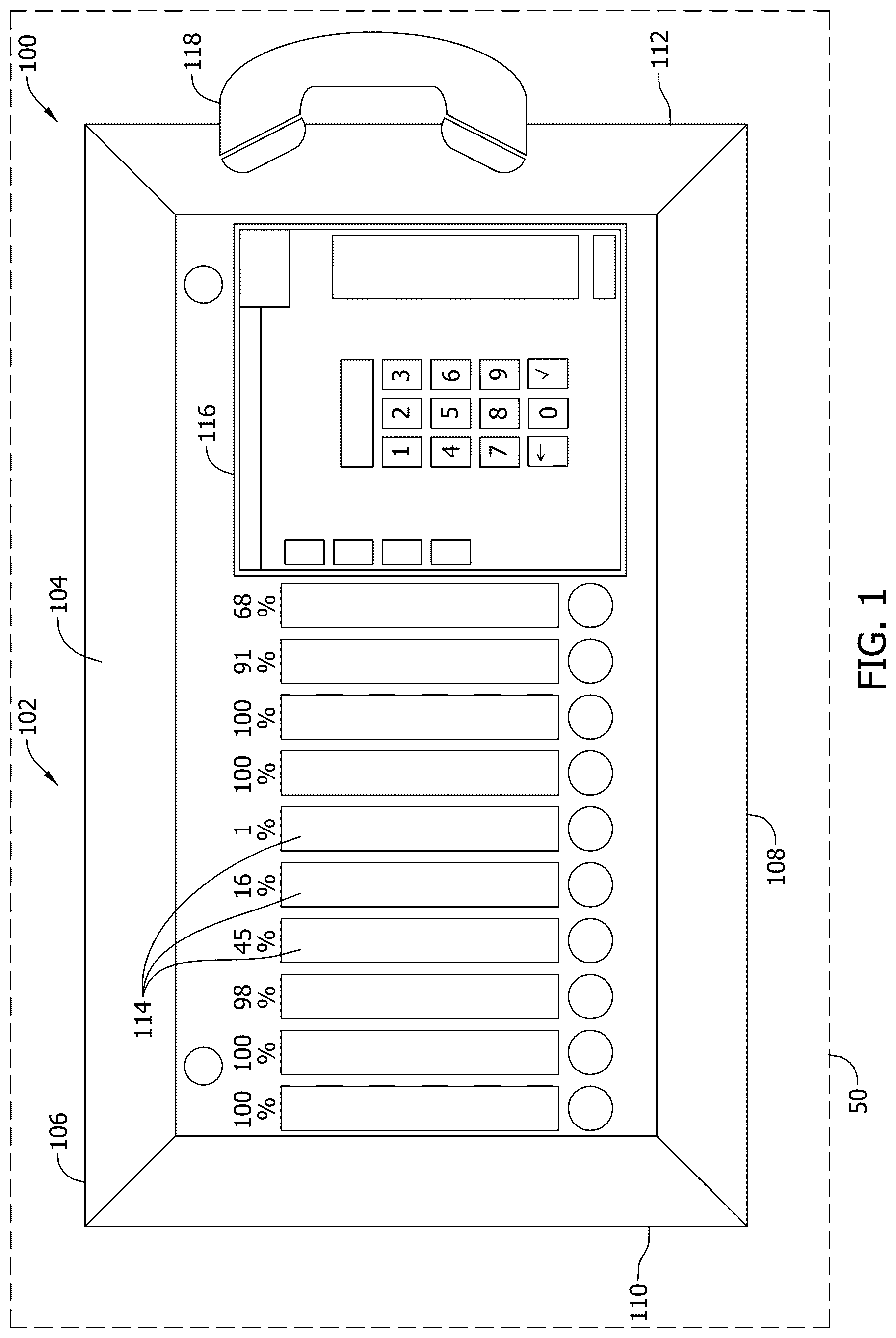 Patent US12602678 — Configurable correctional facility computer kiosk systems and methods for portable electronic device access and management — Figure 1