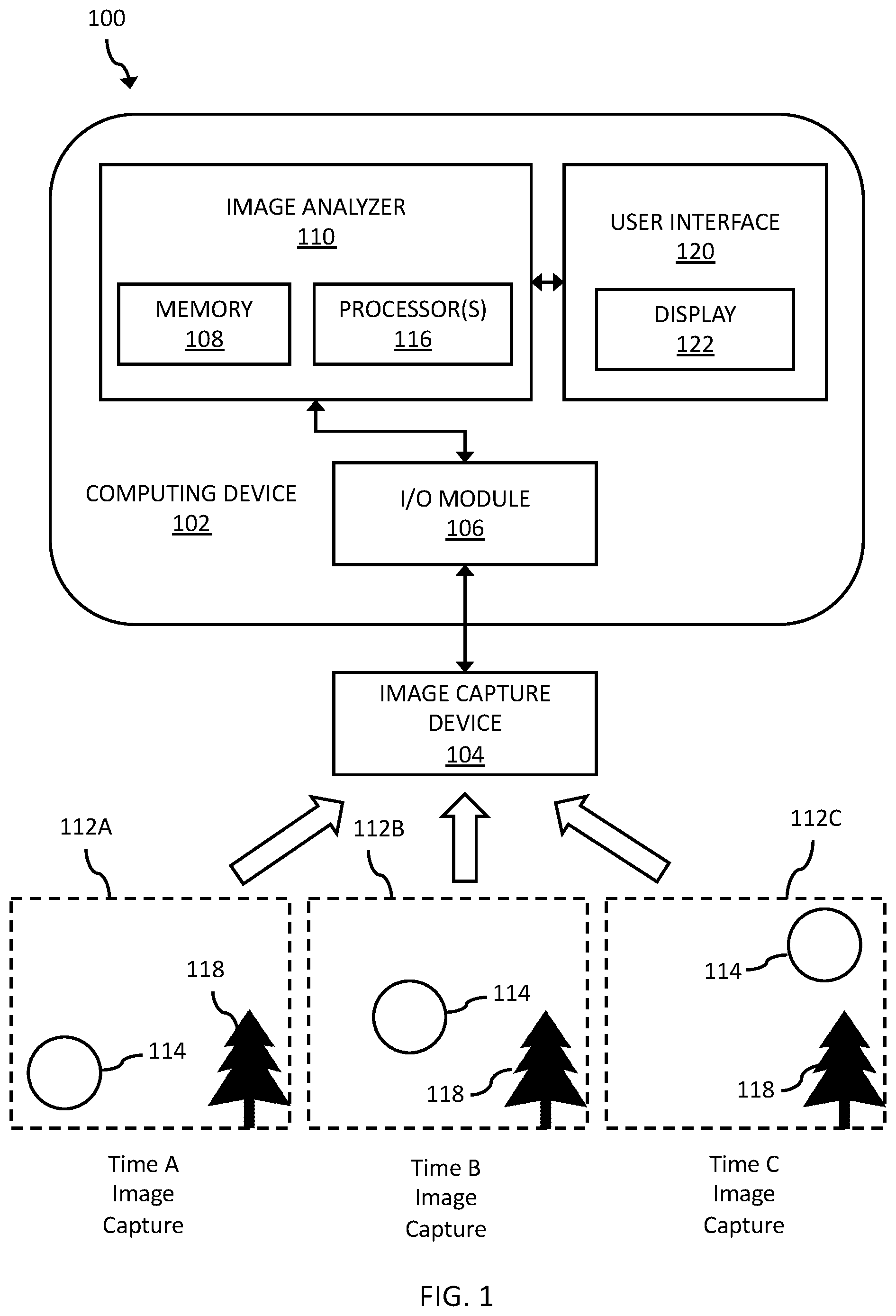 Patent US12602793 Figure 1 – Systems and methods for predicting object location within images and for analyzing the images in the predicted location for object tracking