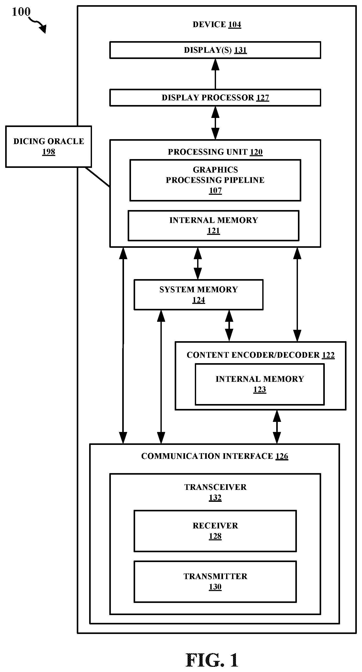 Patent US12602856 Figure 1 – Dicing oracle for texture space shading