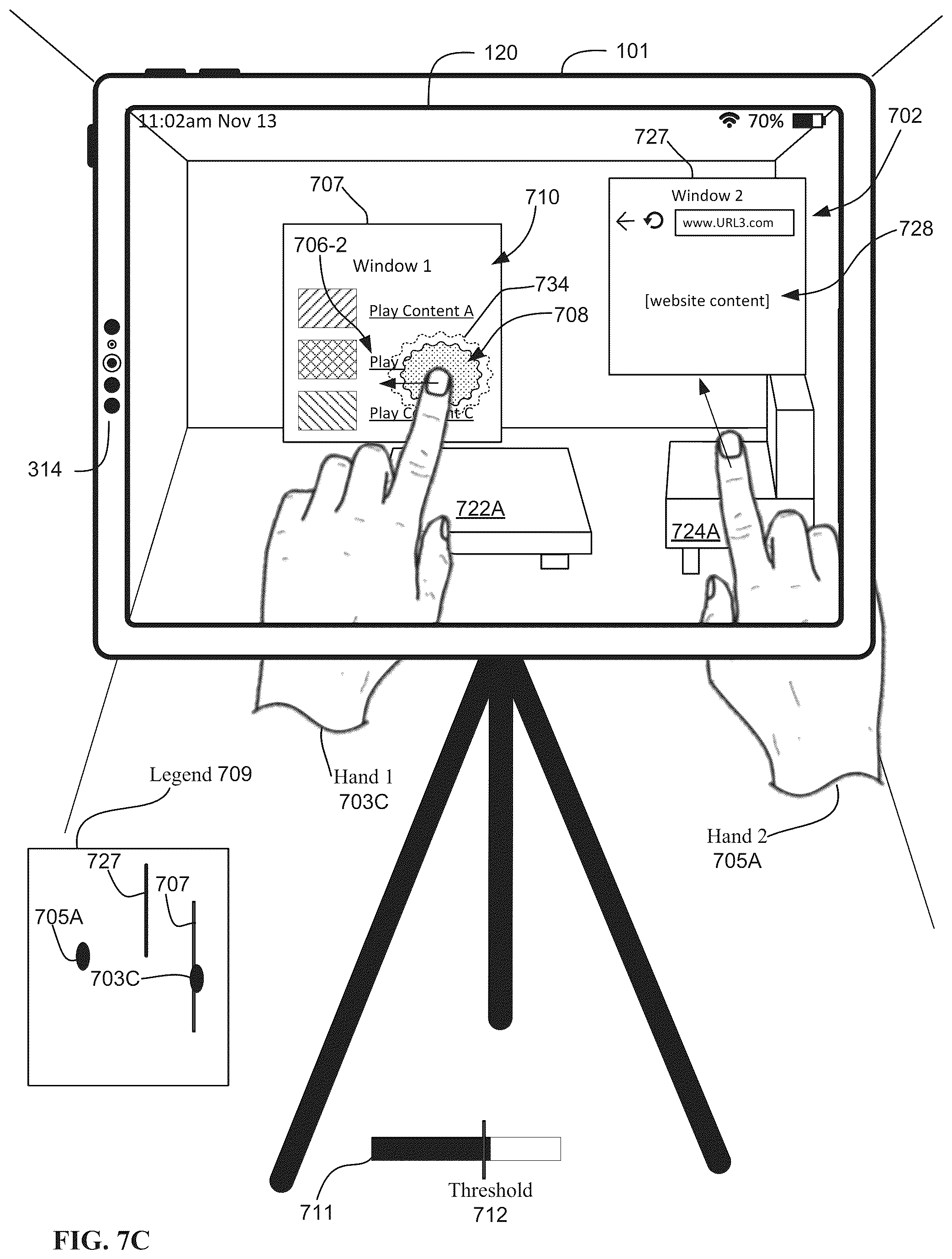 Patent US12602865 Figure 20 – Methods for depth conflict mitigation in a three-dimensional environment