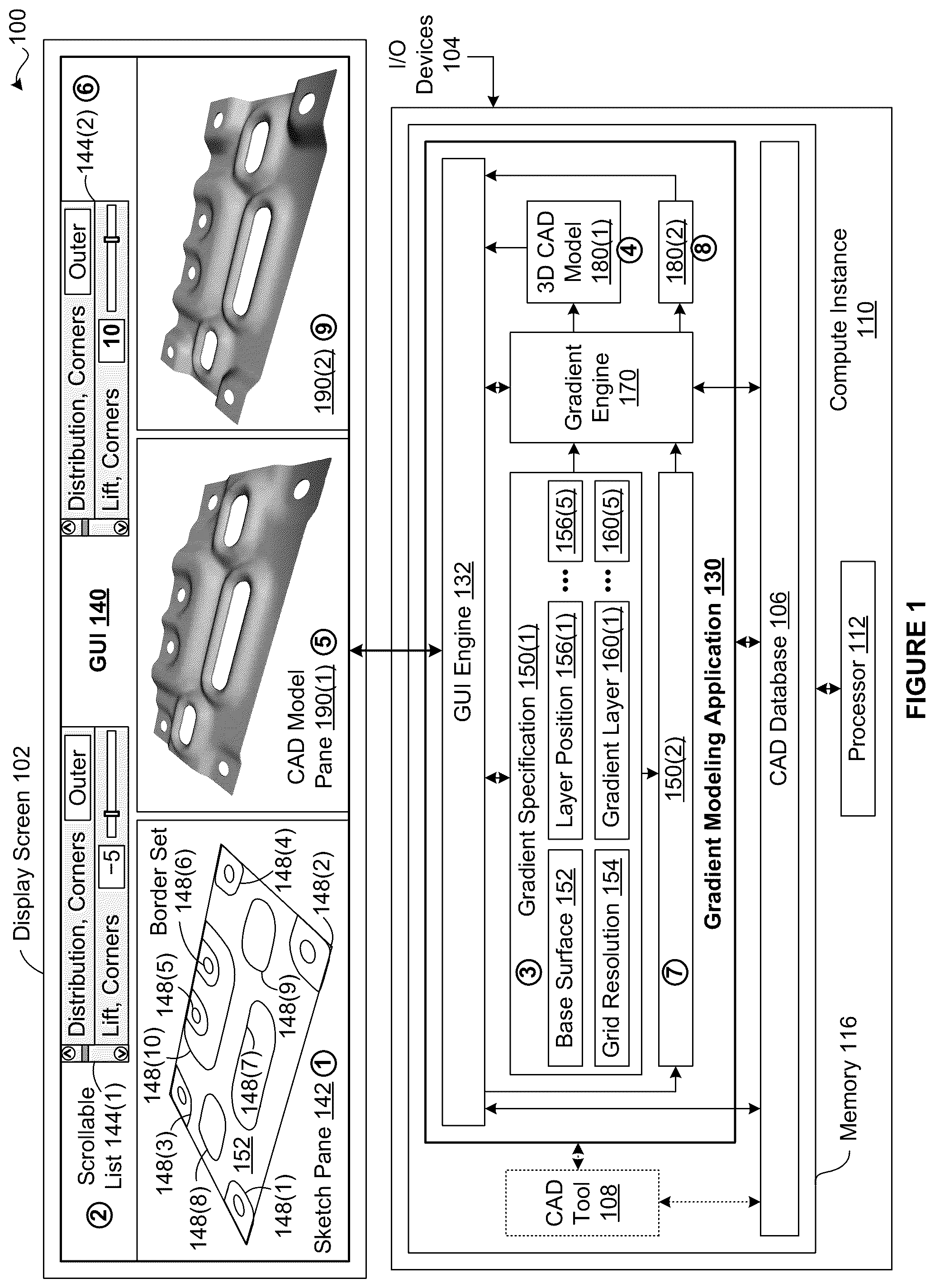 Patent US12602870 — Computer-aided techniques for designing 3D surfaces based on gradient specifications — Figure 1
