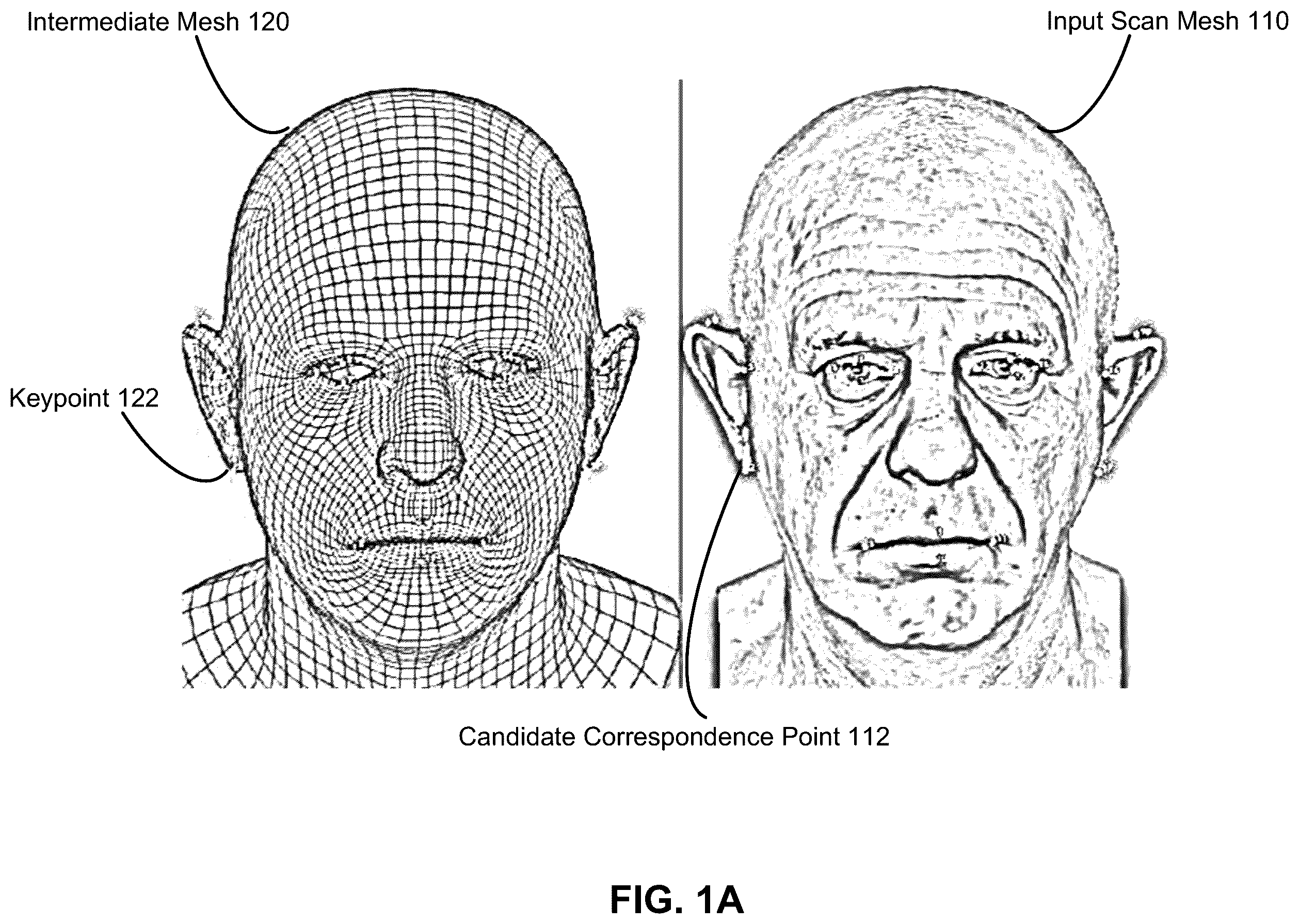 Patent US12602873 Figure 1 – Automatic retopologization of textured 3D meshes