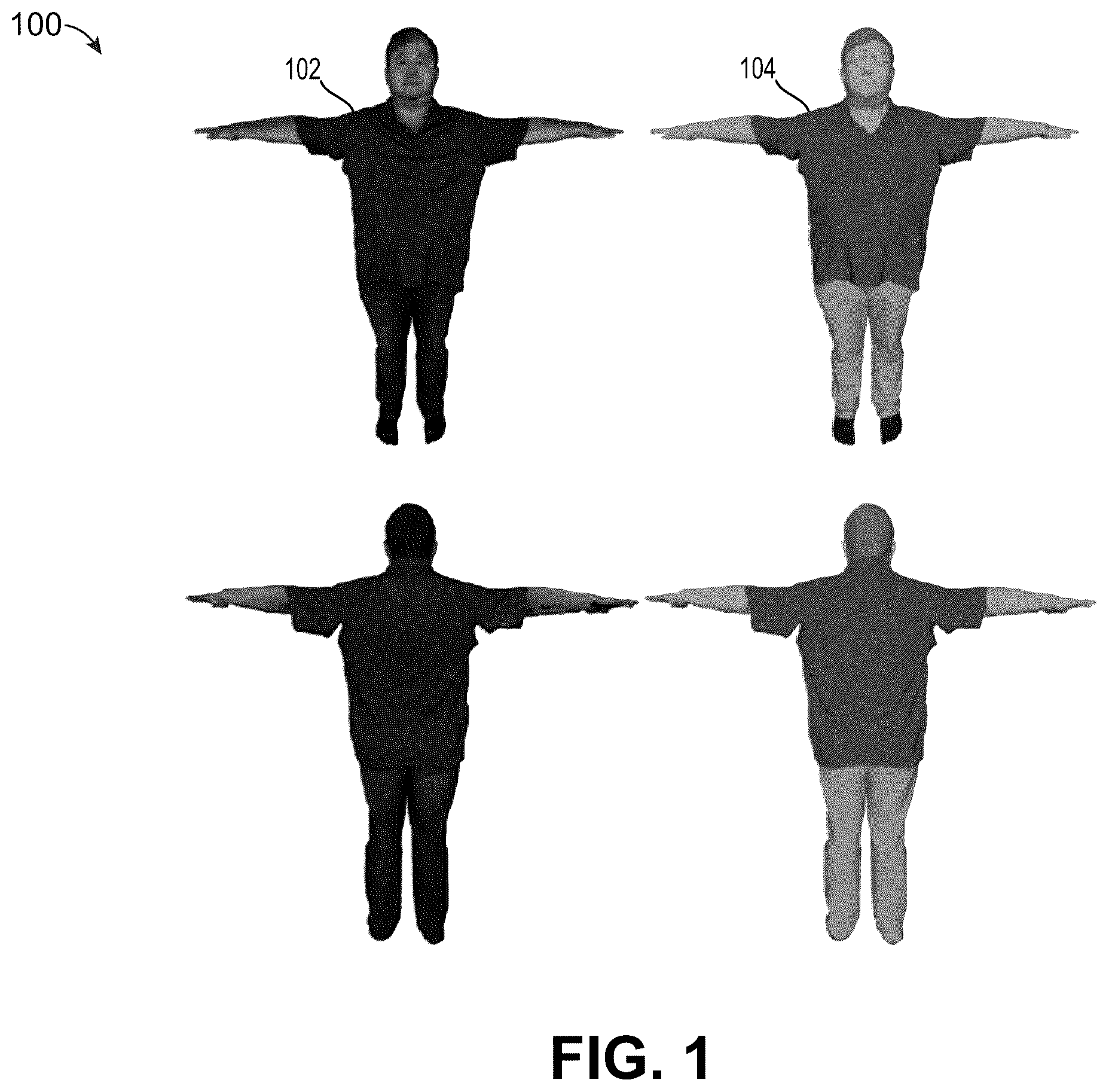 Patent US12602875 — Technique for three dimensional (3D) human model parsing — Figure 1