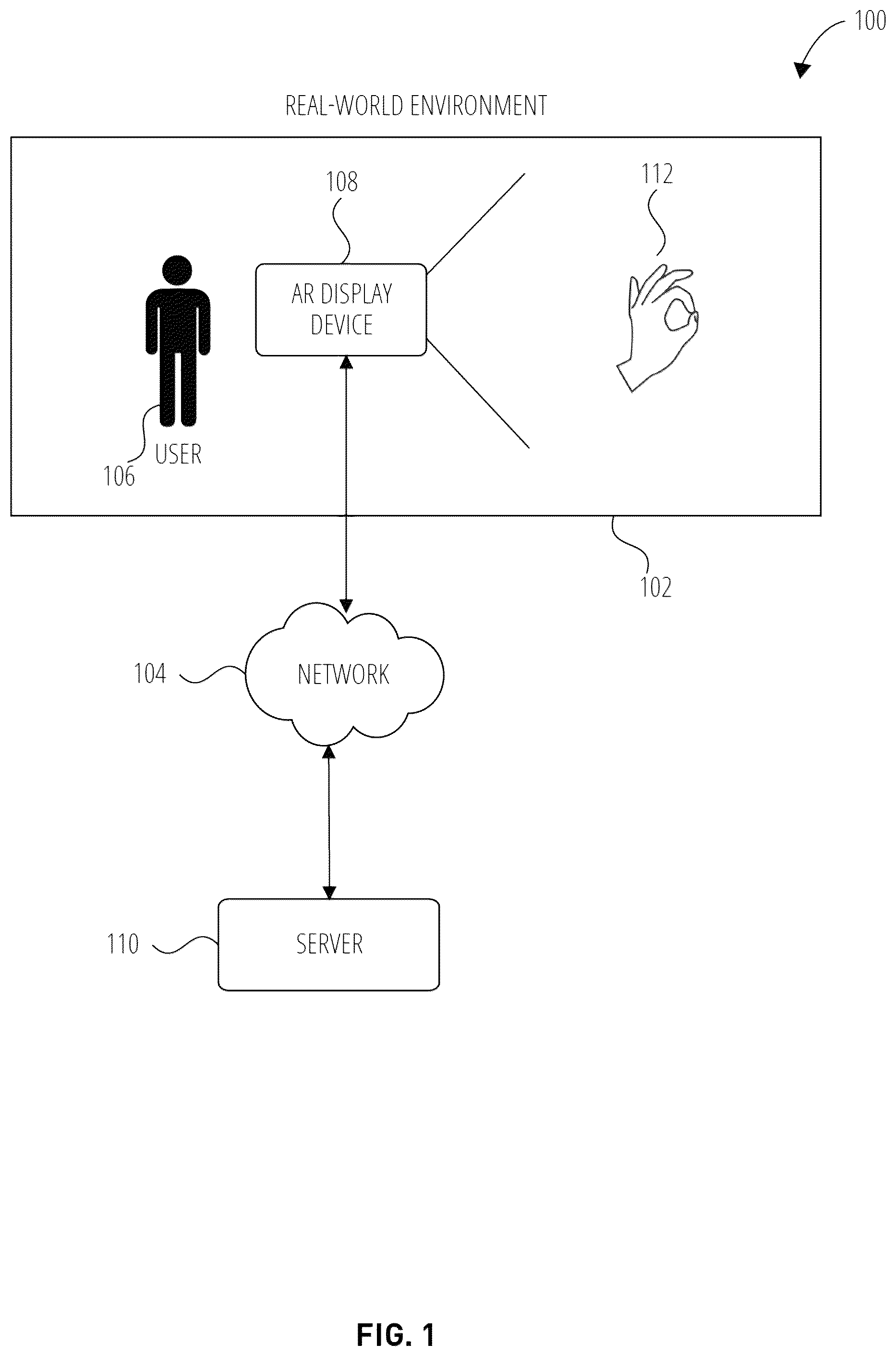 Patent US12602886 — Low latency hand-tracking in augmented reality systems — Figure 1