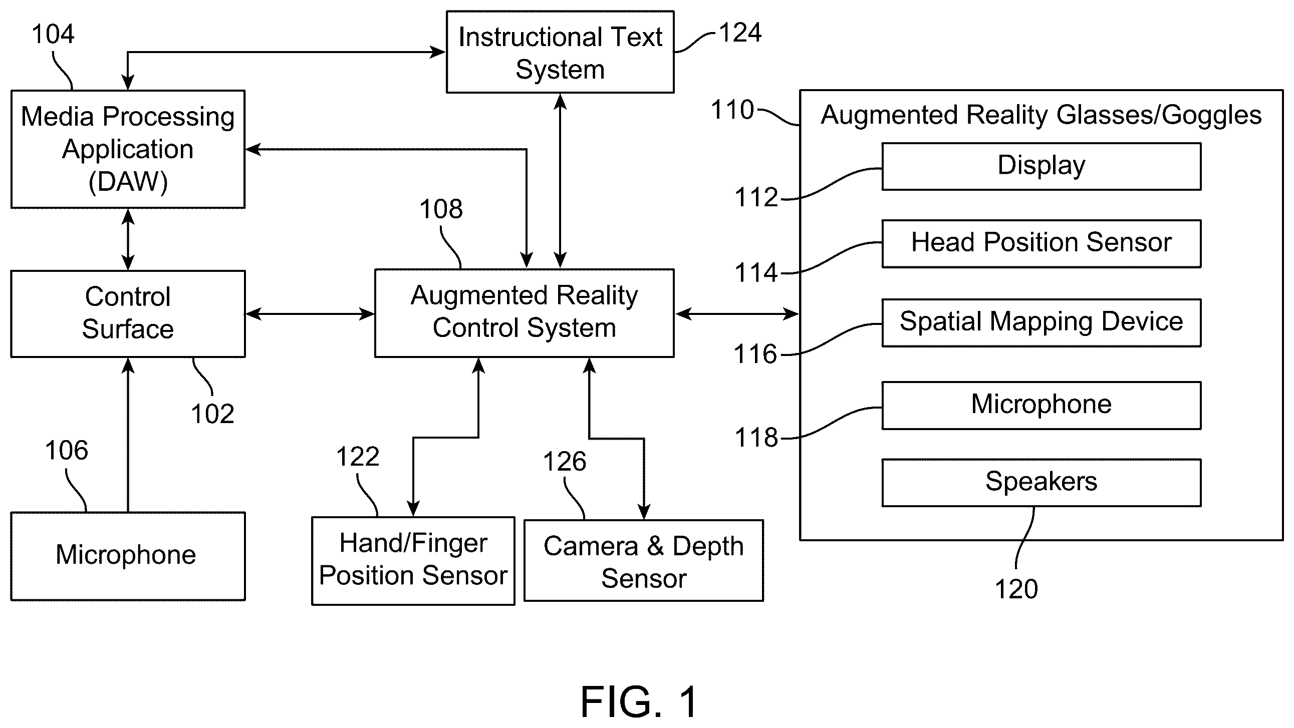 Patent US12602887 — Augmented reality control surface — Figure 1