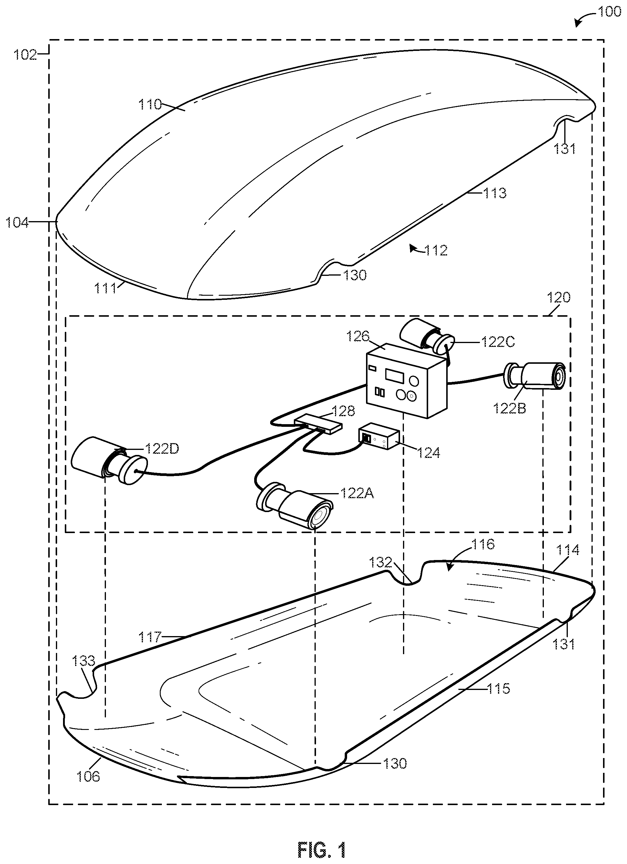 Patent US12602902 Figure 1 – Surveillance container for vehicle roof