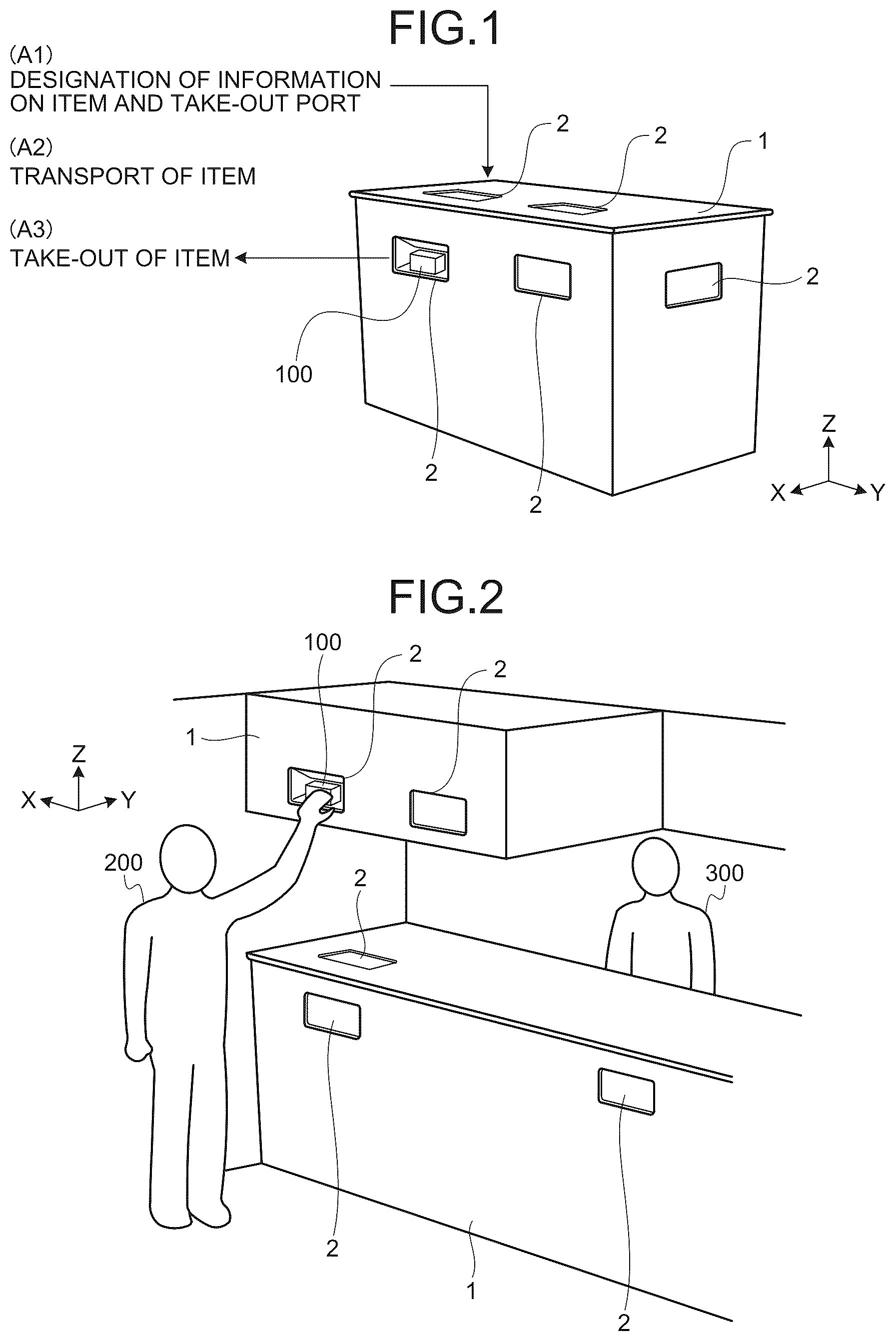 Patent US12602964 Figure 1 – Item take-out apparatus and item take-out system