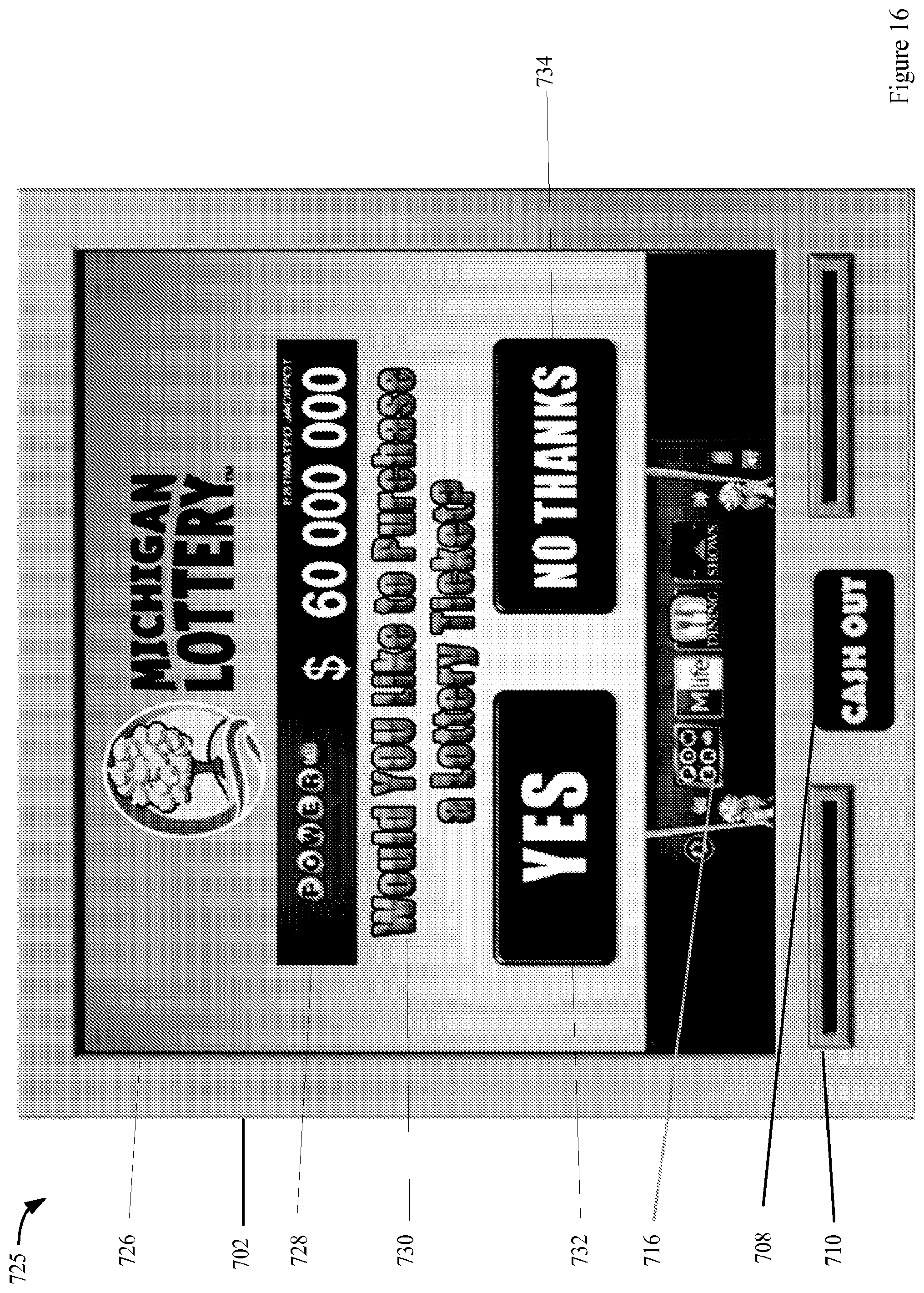 Patent US12602966 Figure 17 – Lottery games on an electronic gaming machine