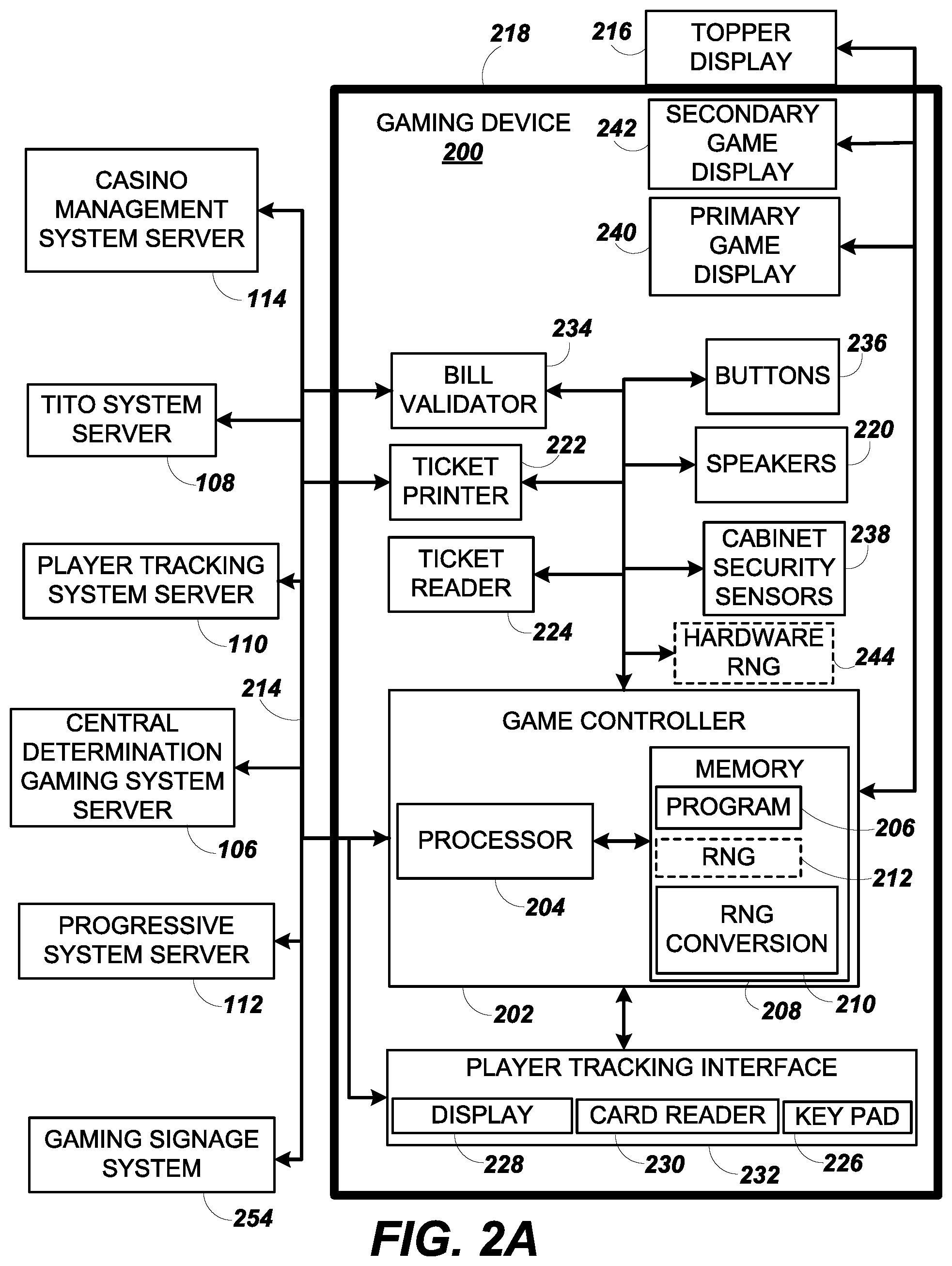 Patent US12602968 Figure 2 – Free game multiplier for video keno game
