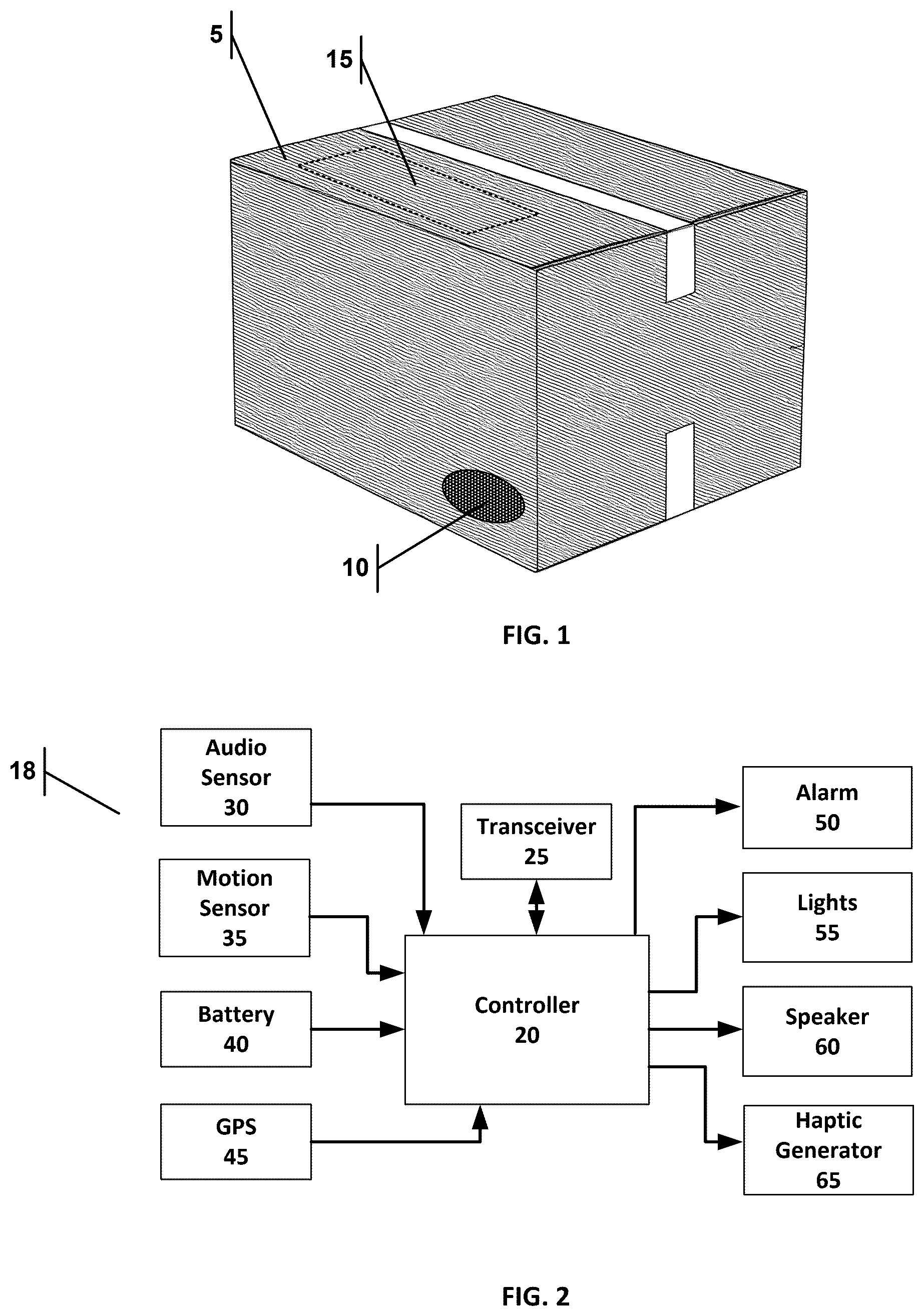 Patent US12602972 — Decoy package alarm for theft deterrence — Figure 1