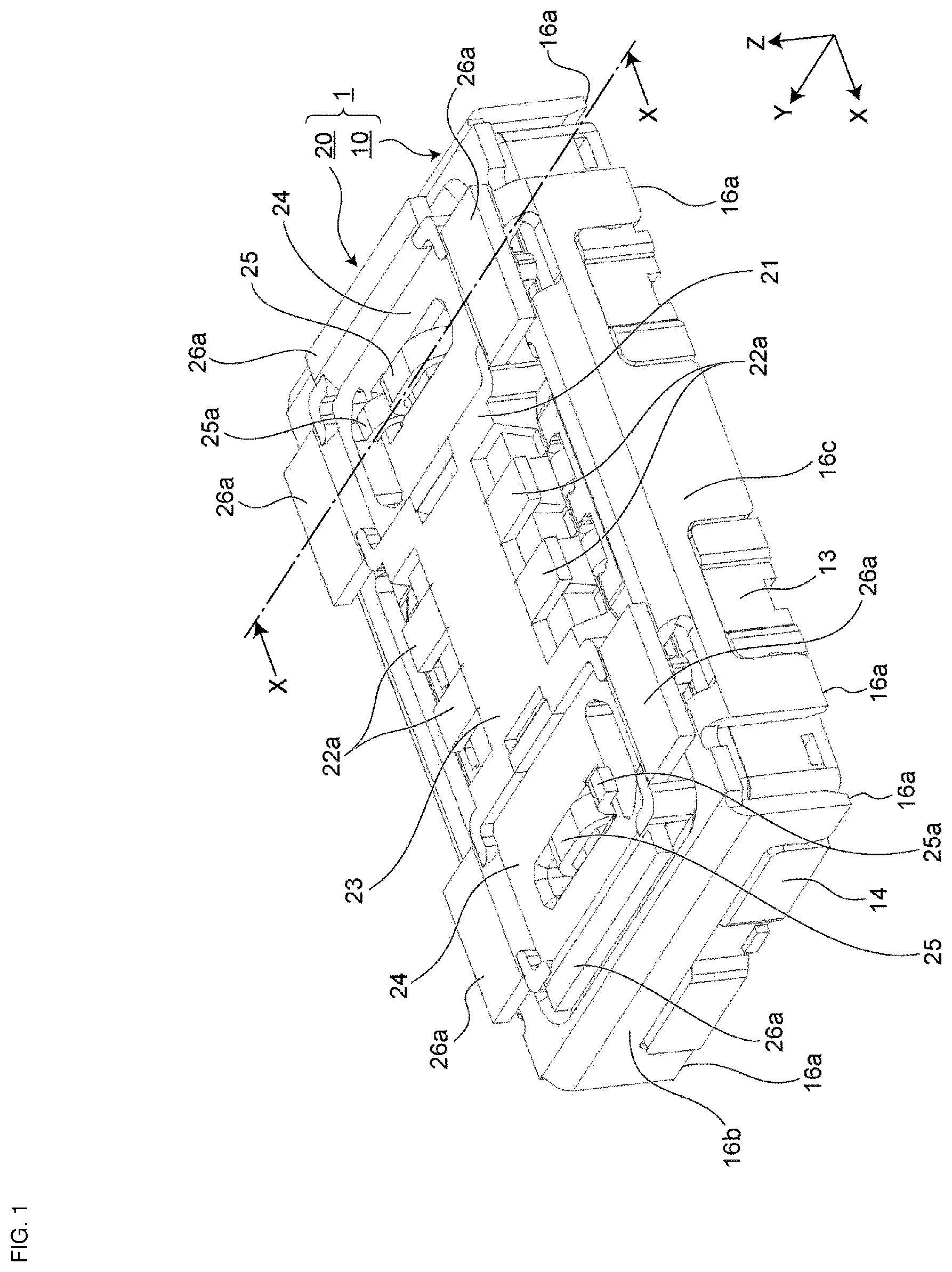 Patent US12603453 Figure 1 – Electrical connector and electrical connector set having the electrical connector