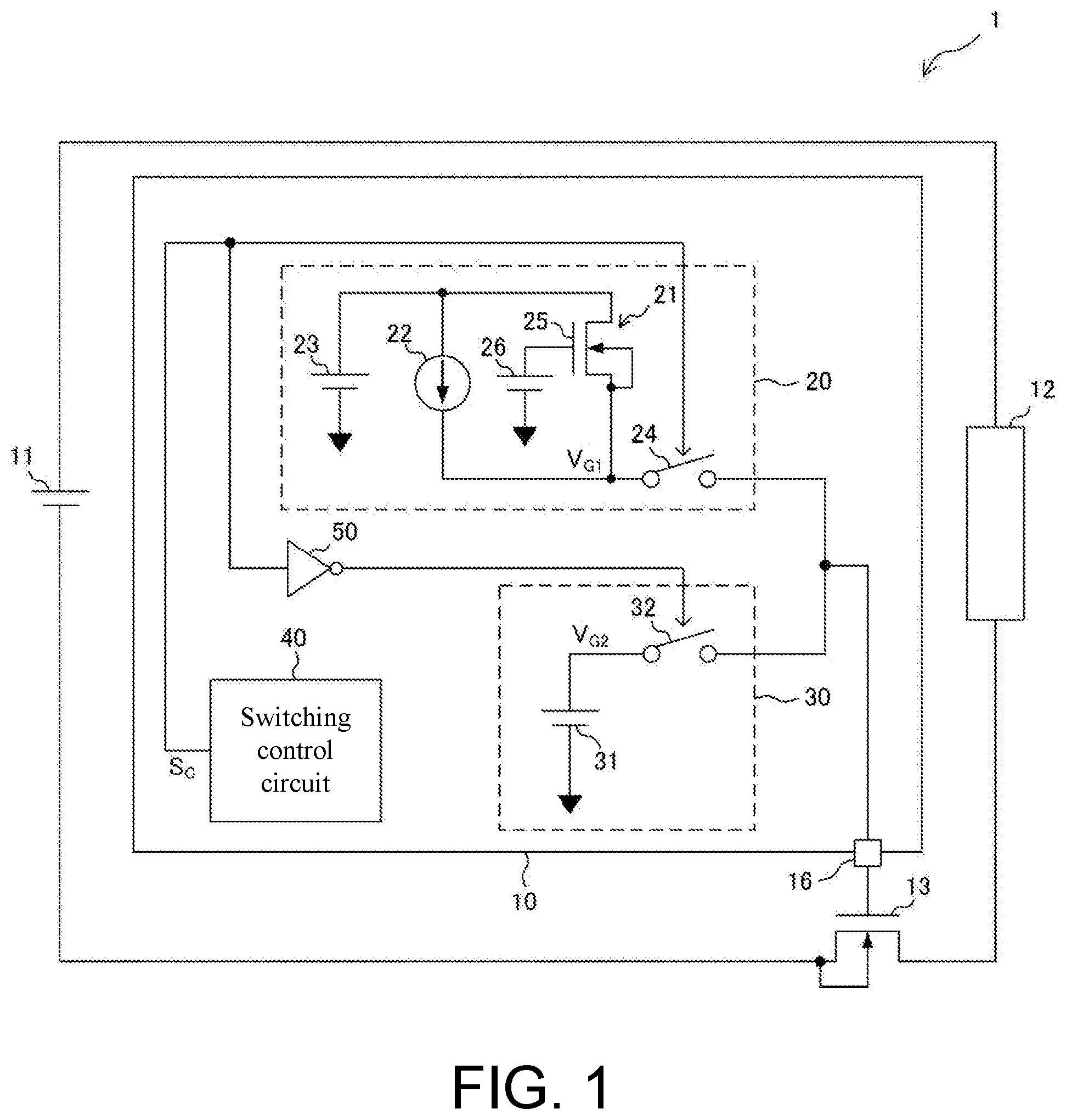 Patent US12603645 Figure 1 – Discharge control circuit