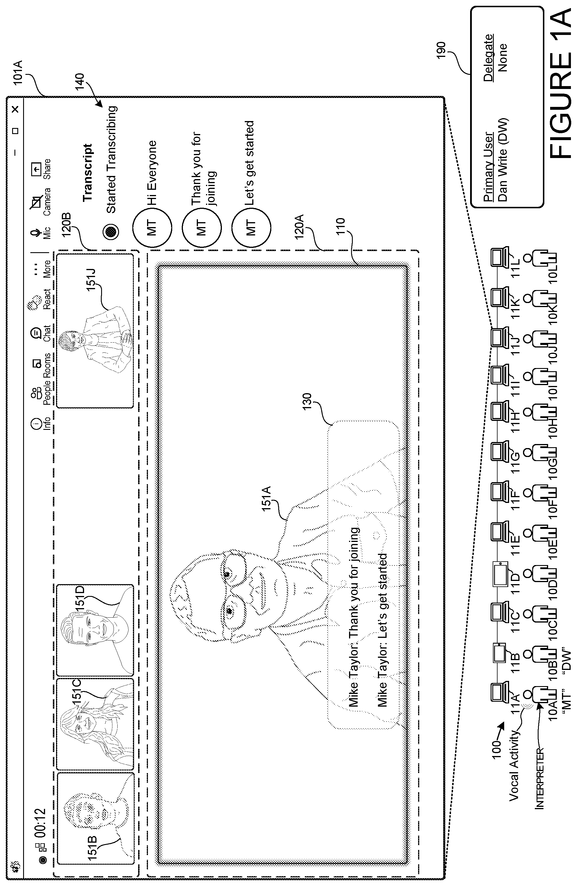Patent US12610020 — Equitable presence of communication session attendees — Figure 1