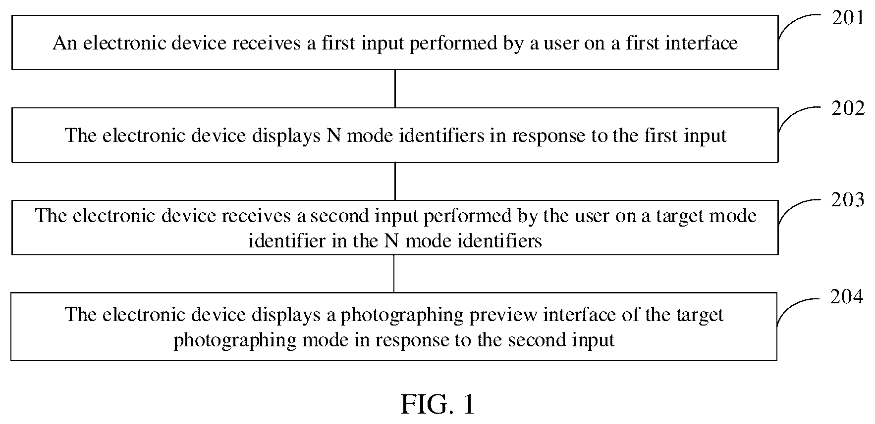 Patent US12610133 — Photographing interface display method and apparatus, electronic device, and medium — Figure 1