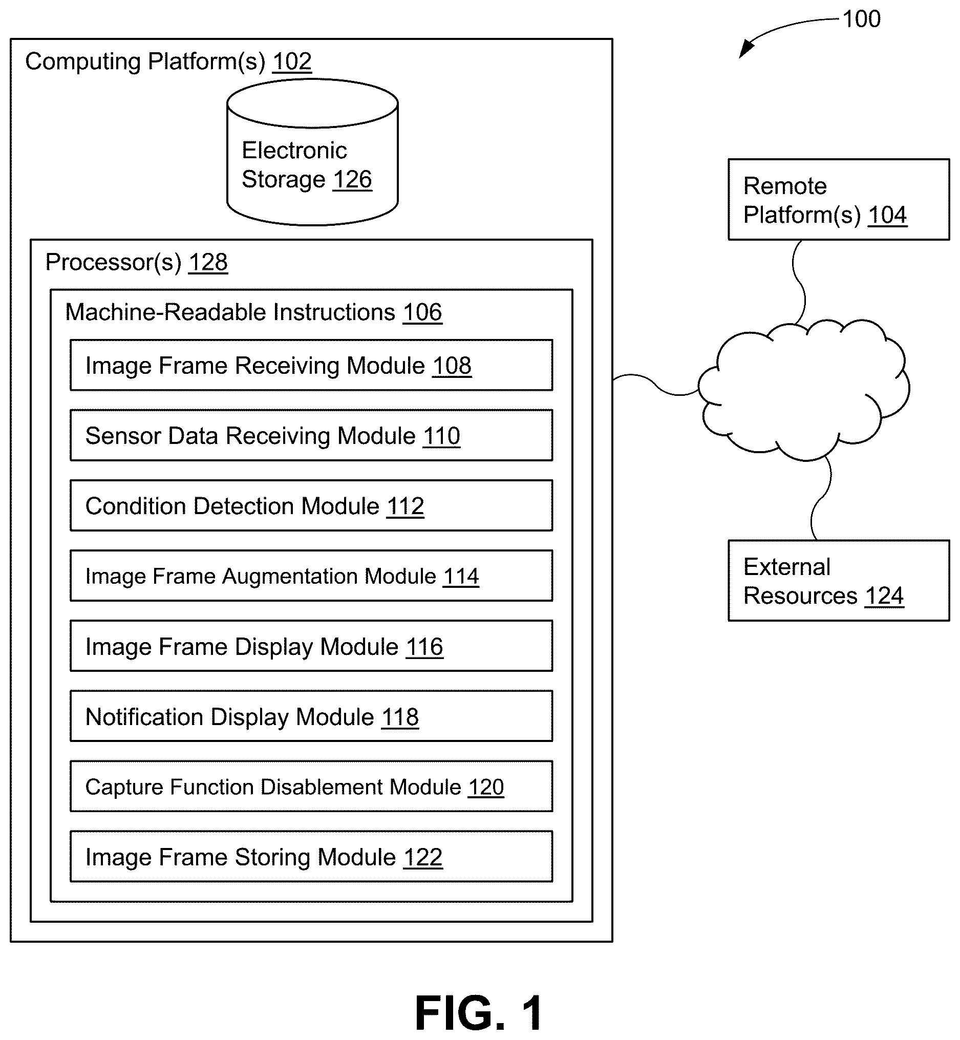Patent US12610142 Figure 1 – Methods, storage media, and systems for detecting a persisting or sustained blur condition