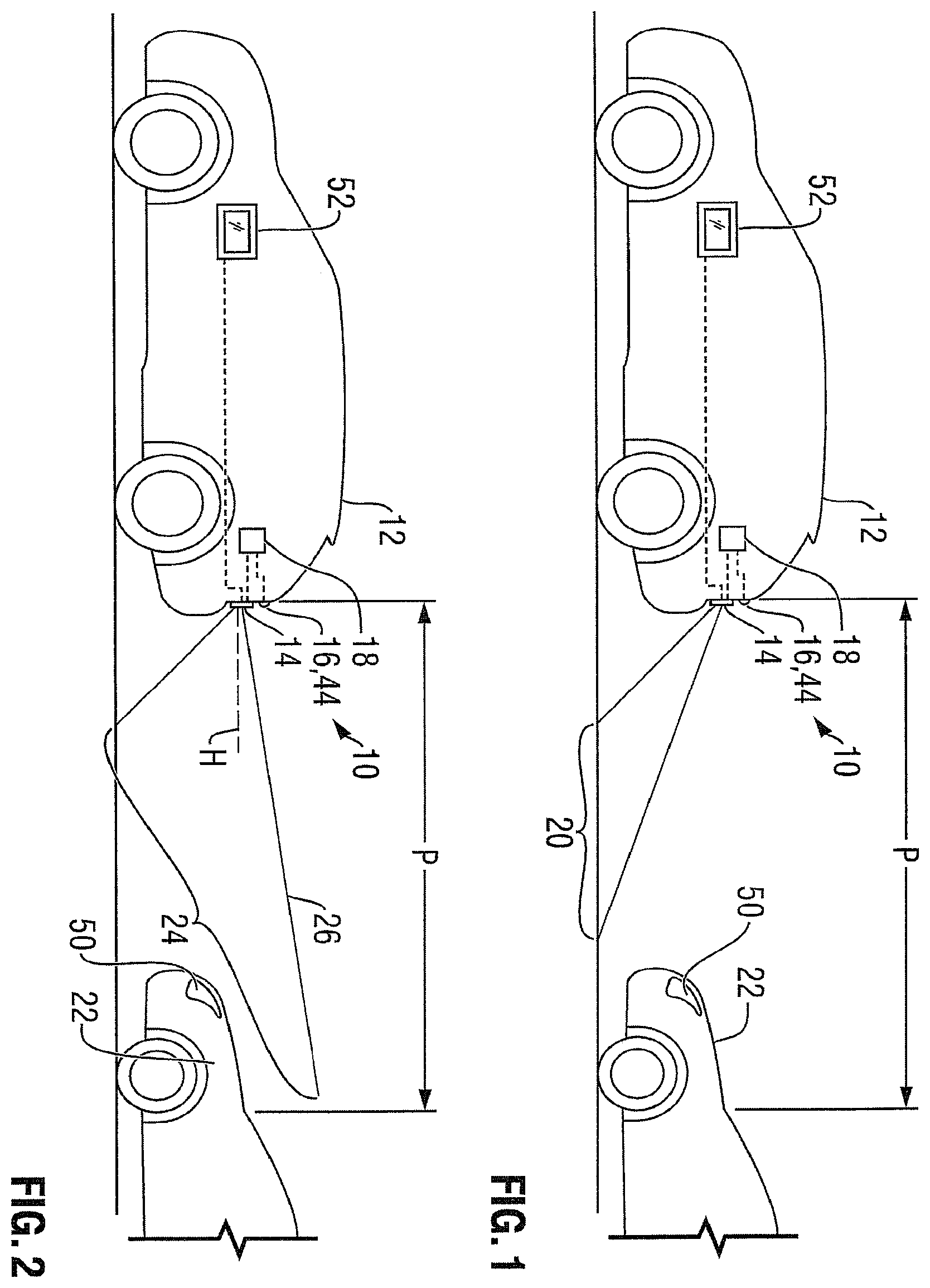 Patent US12610148 Figure 1 – Vehicular vision system with controlled exterior lighting device and camera