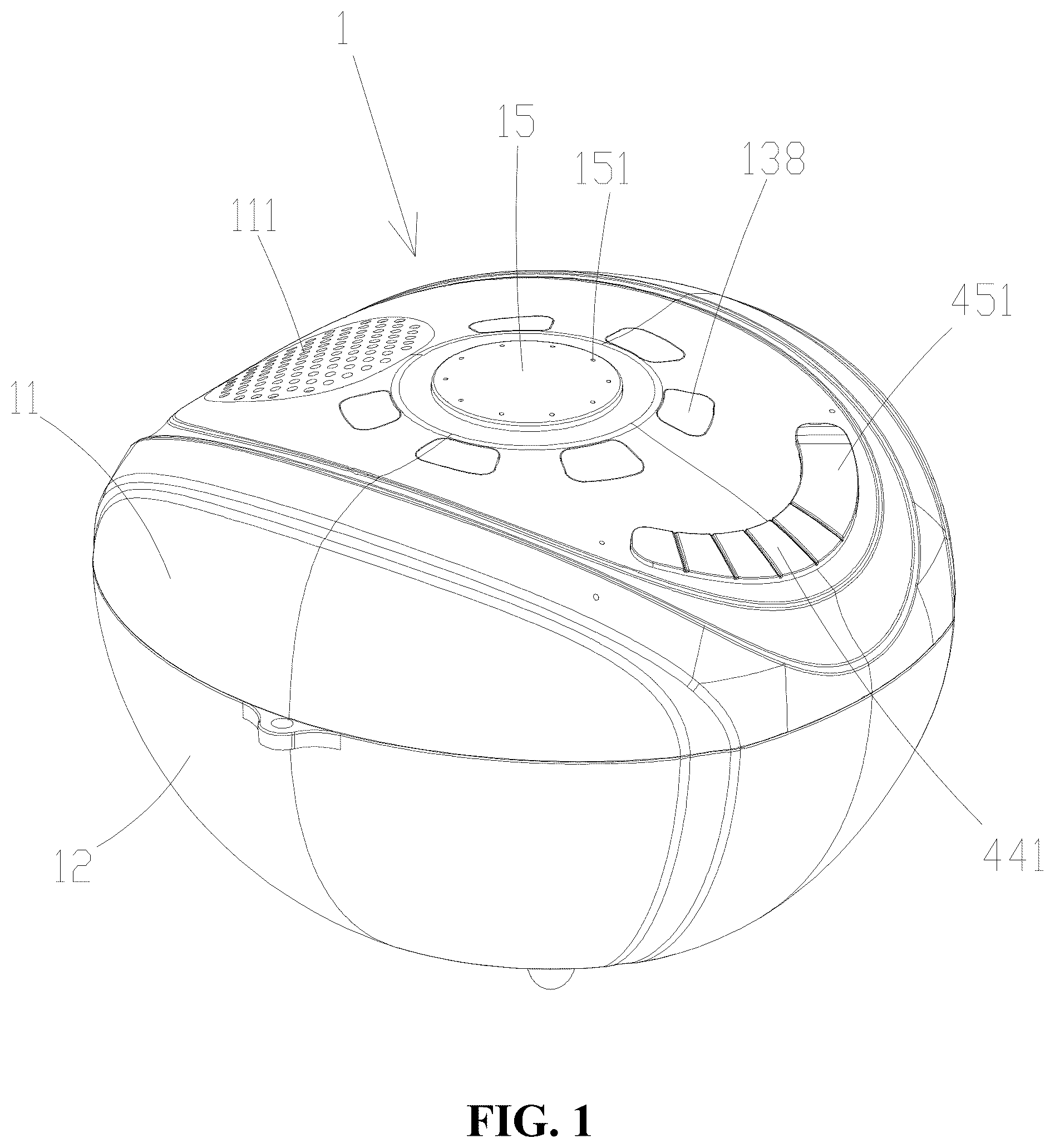 Patent US12610168 Figure 1 – Swimming pool fountain speaker