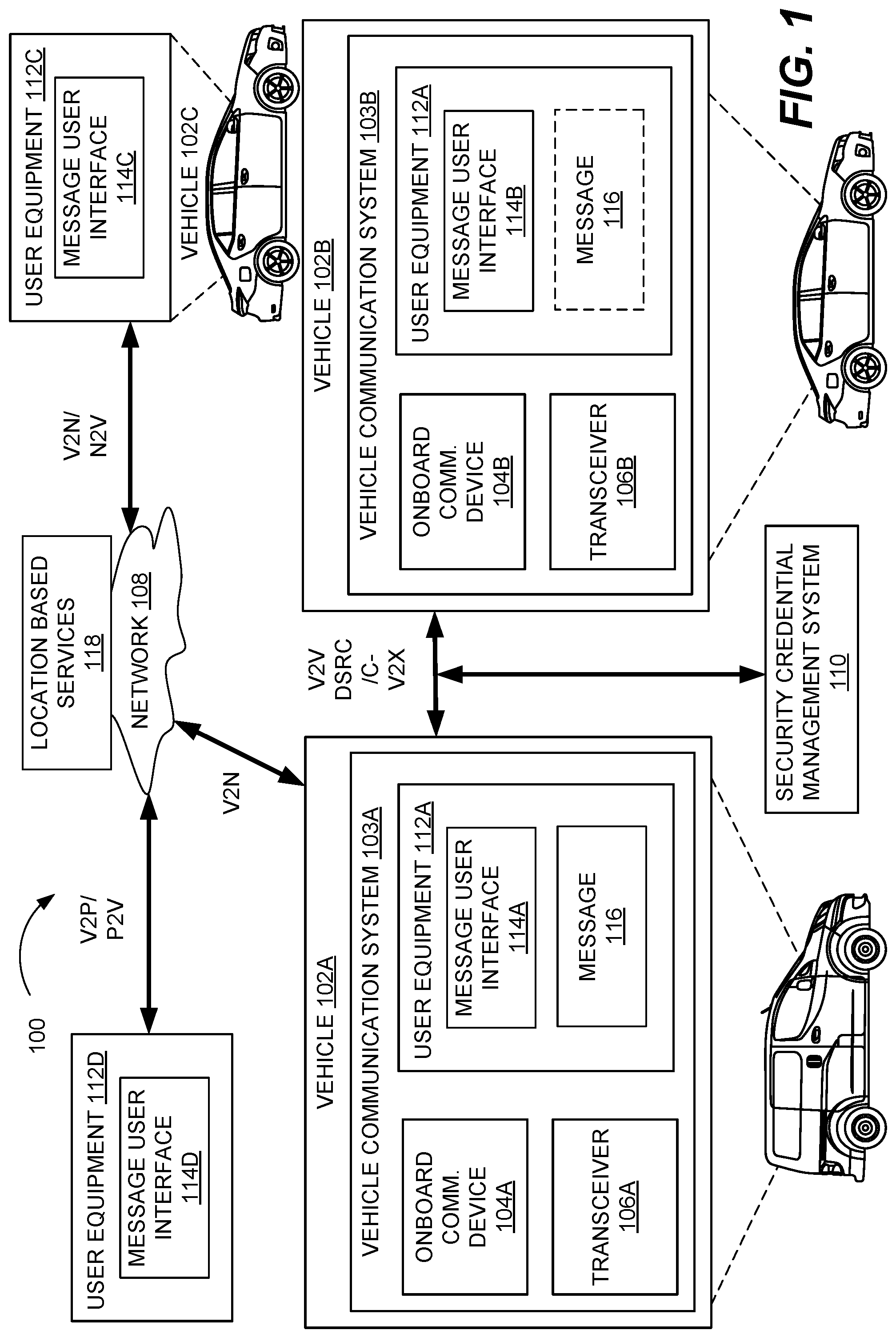 Patent US12610217 — Systems and methods for modifying standard messages for transmission to and from vehicles — Figure 1