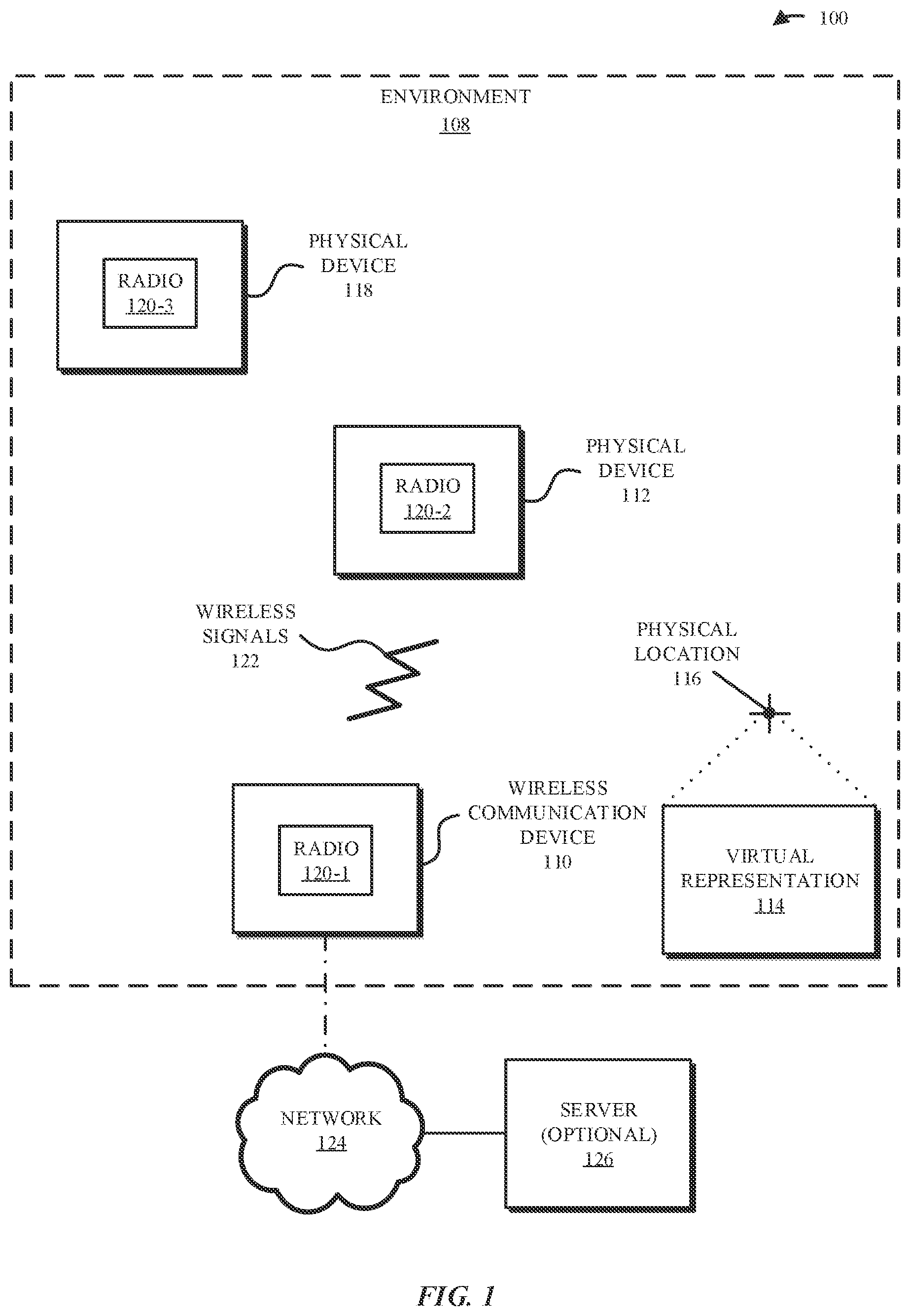 Patent US12610411 Figure 1 – Displaying information based on wireless ranging