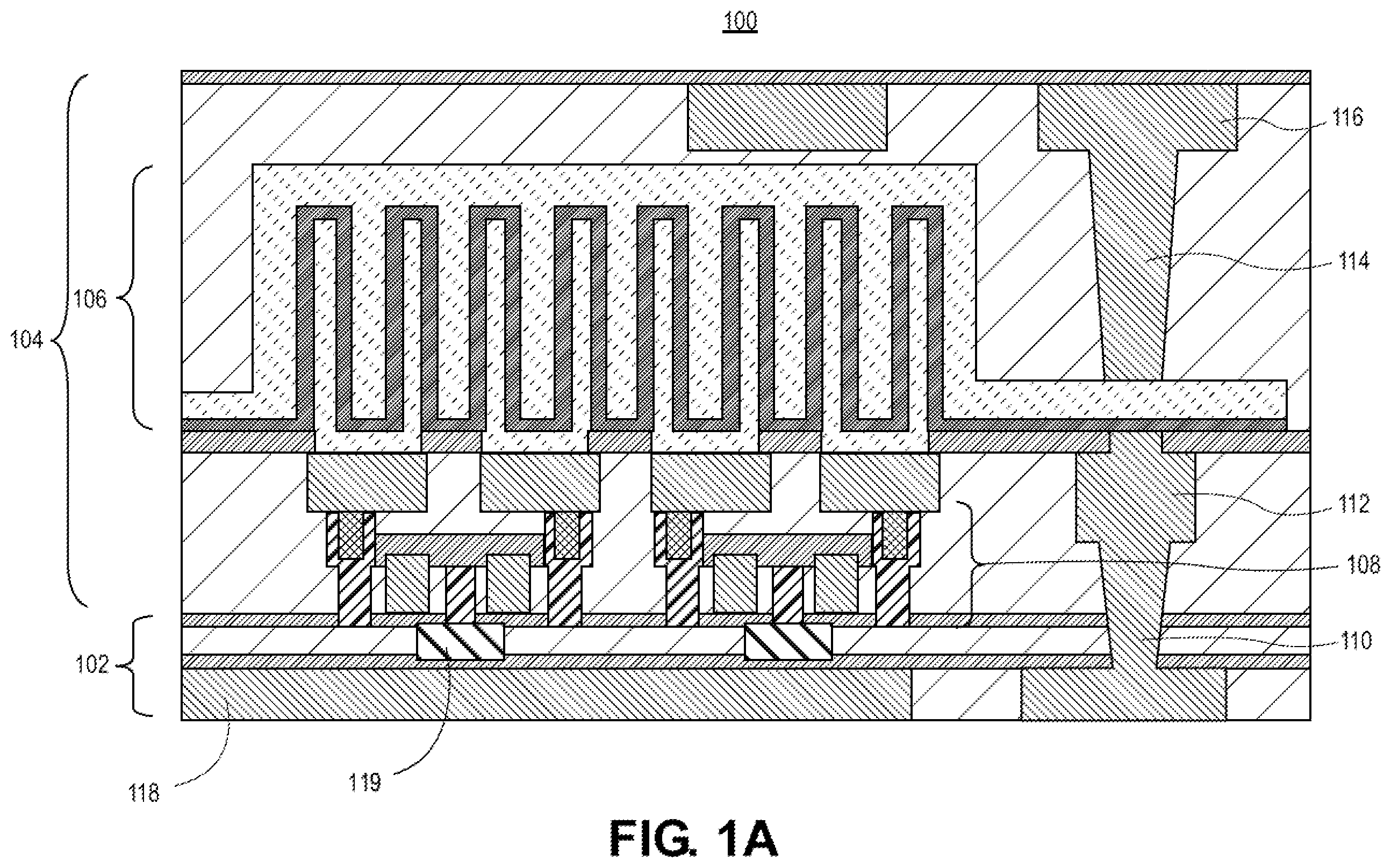 Patent US12610527 Figure 1 – Integrated circuit structures having memory access transistor with backside contact