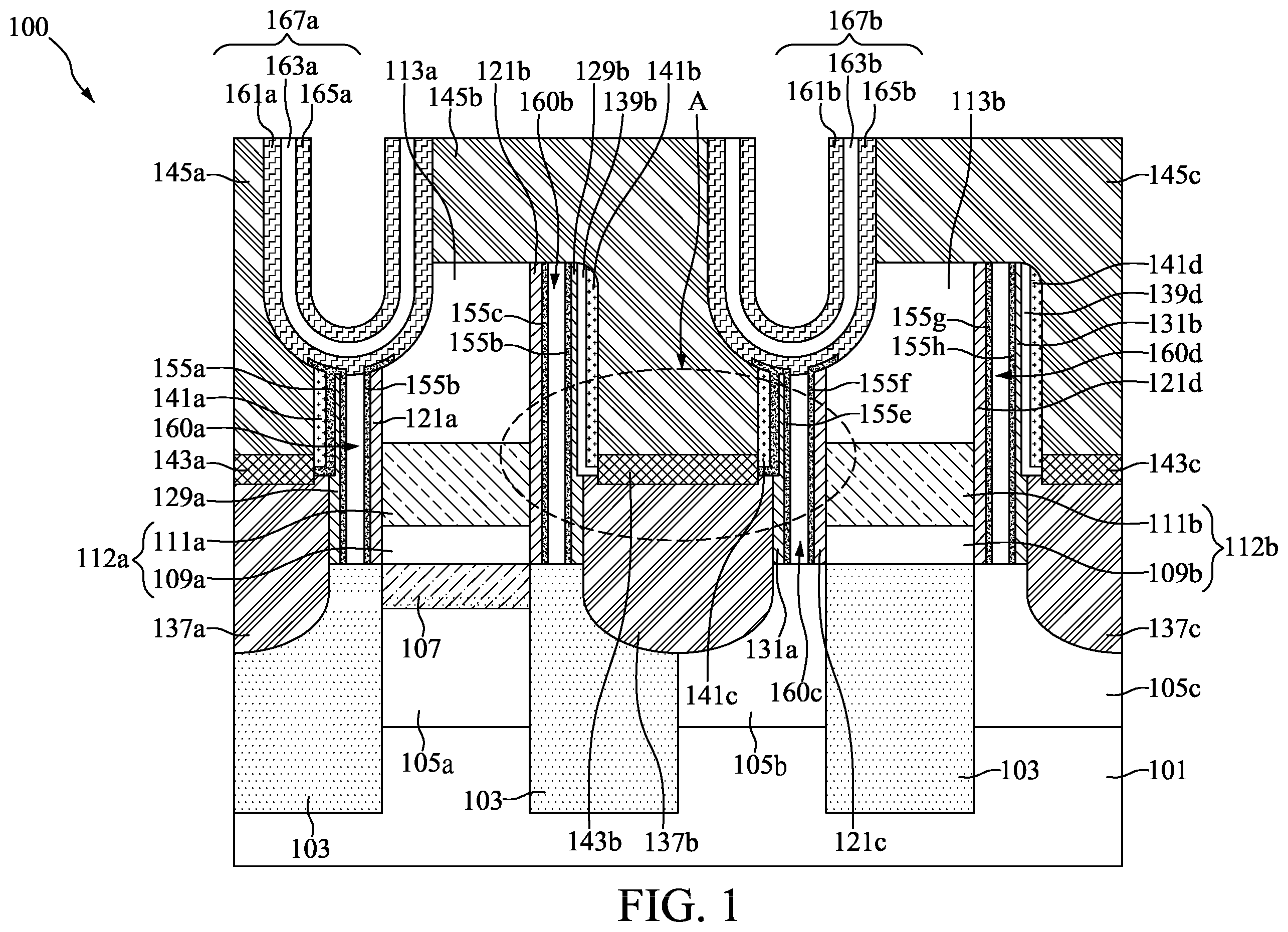 Patent US12610534 — Memory device with air gap and method for preparing the same — Figure 1