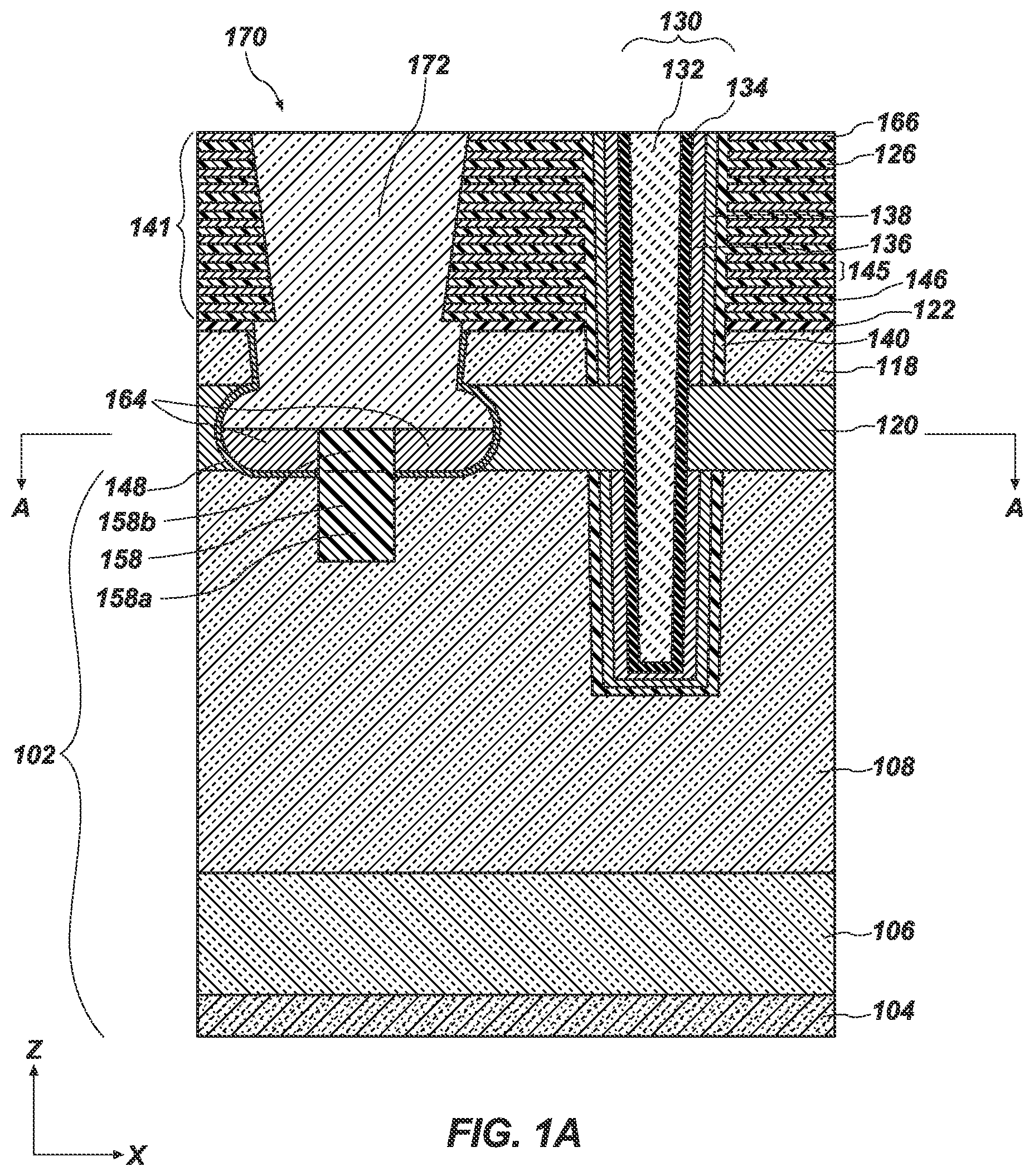 Patent US12610546 — Electronic devices including an implant structure, for protection against corrosion, and related systems and methods — Figure 1